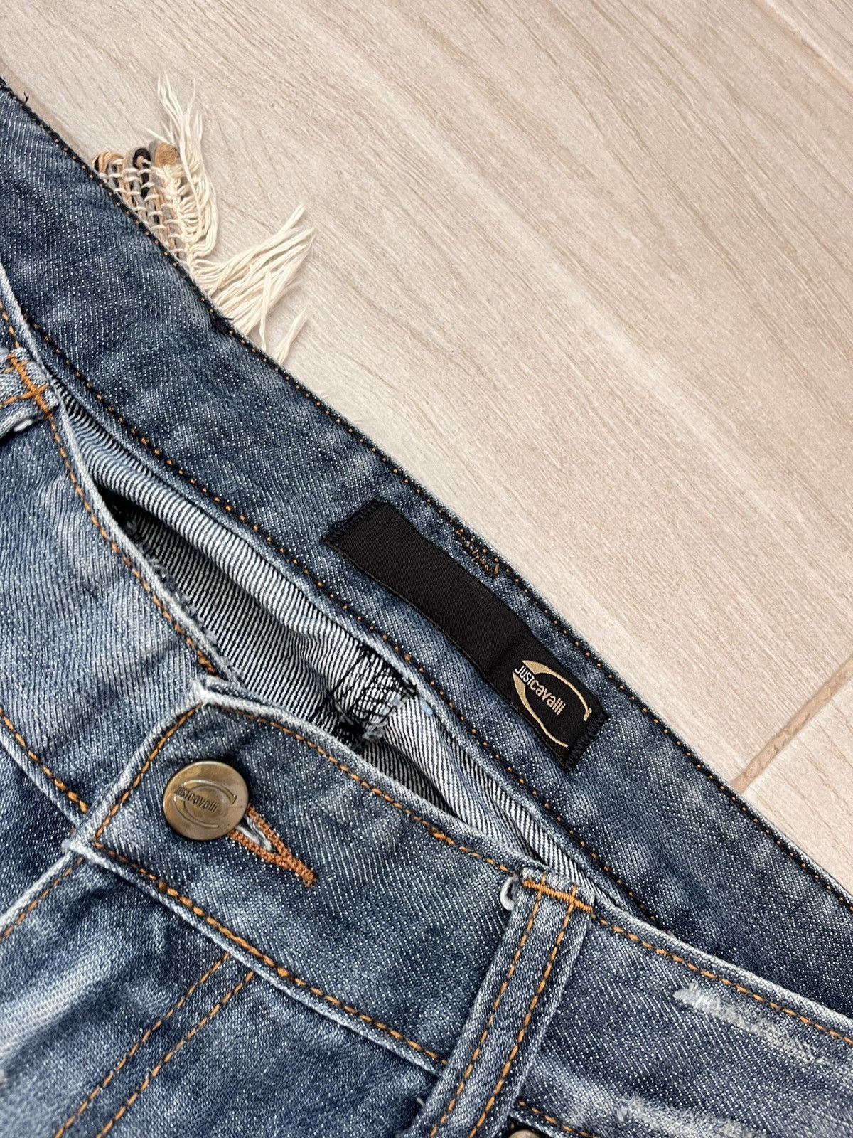 Just Cavalli × Vintage Vintage 00s Just Cavalli jeans faded distressed denim Y2K Size US 34 / EU 50 - 17 Thumbnail