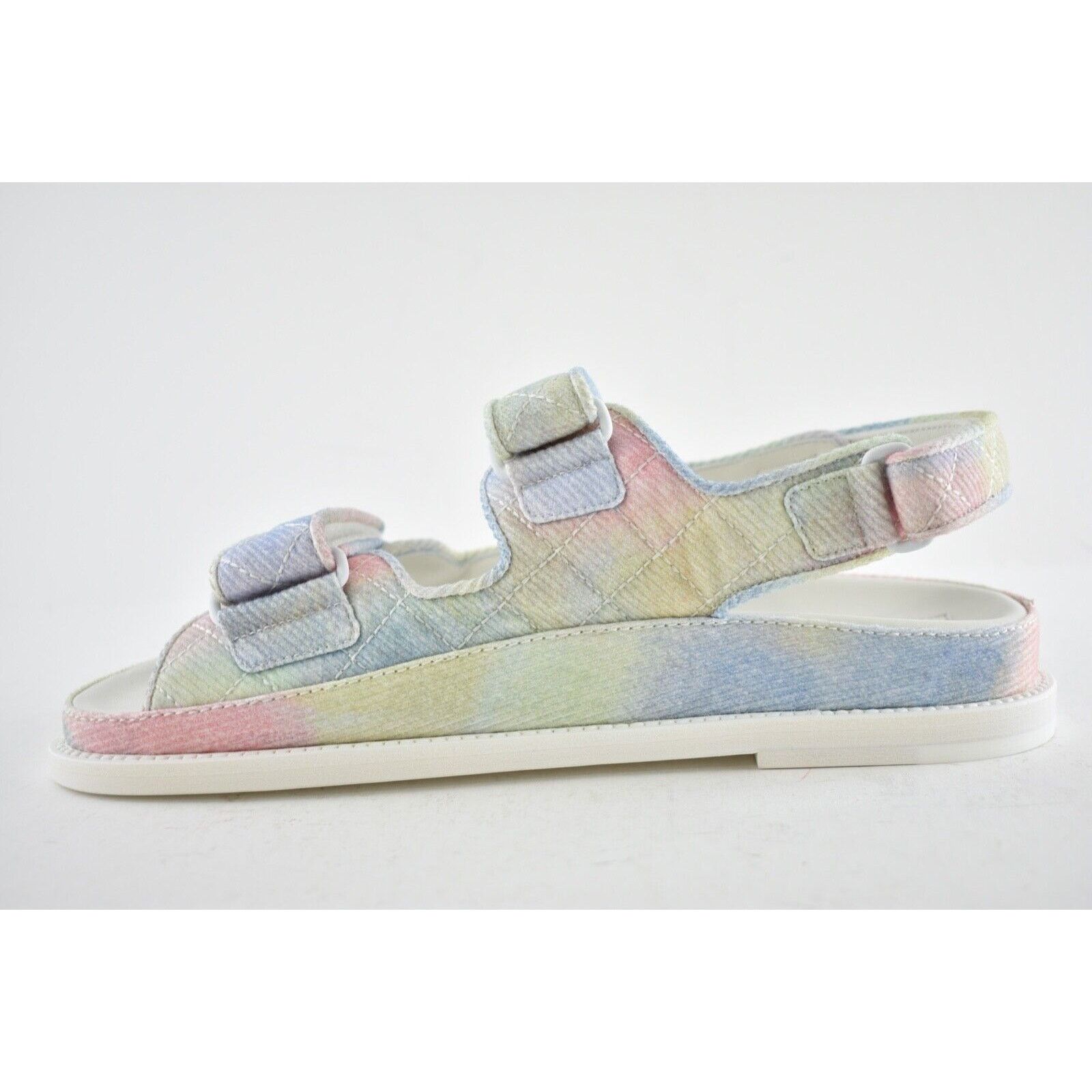 Chanel Chanel 22C Green Pink Blue White CC Logo Mule Slide Strap Size US 6.5 / IT 36.5 - 9 Thumbnail