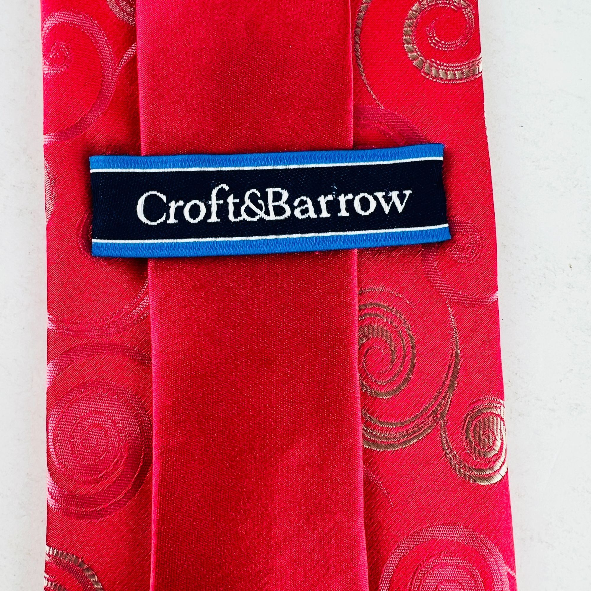 Croft & Barrow Croft & Barrow Swirl Design Necktie Tie 100% Silk Size ONE SIZE - 4 Thumbnail