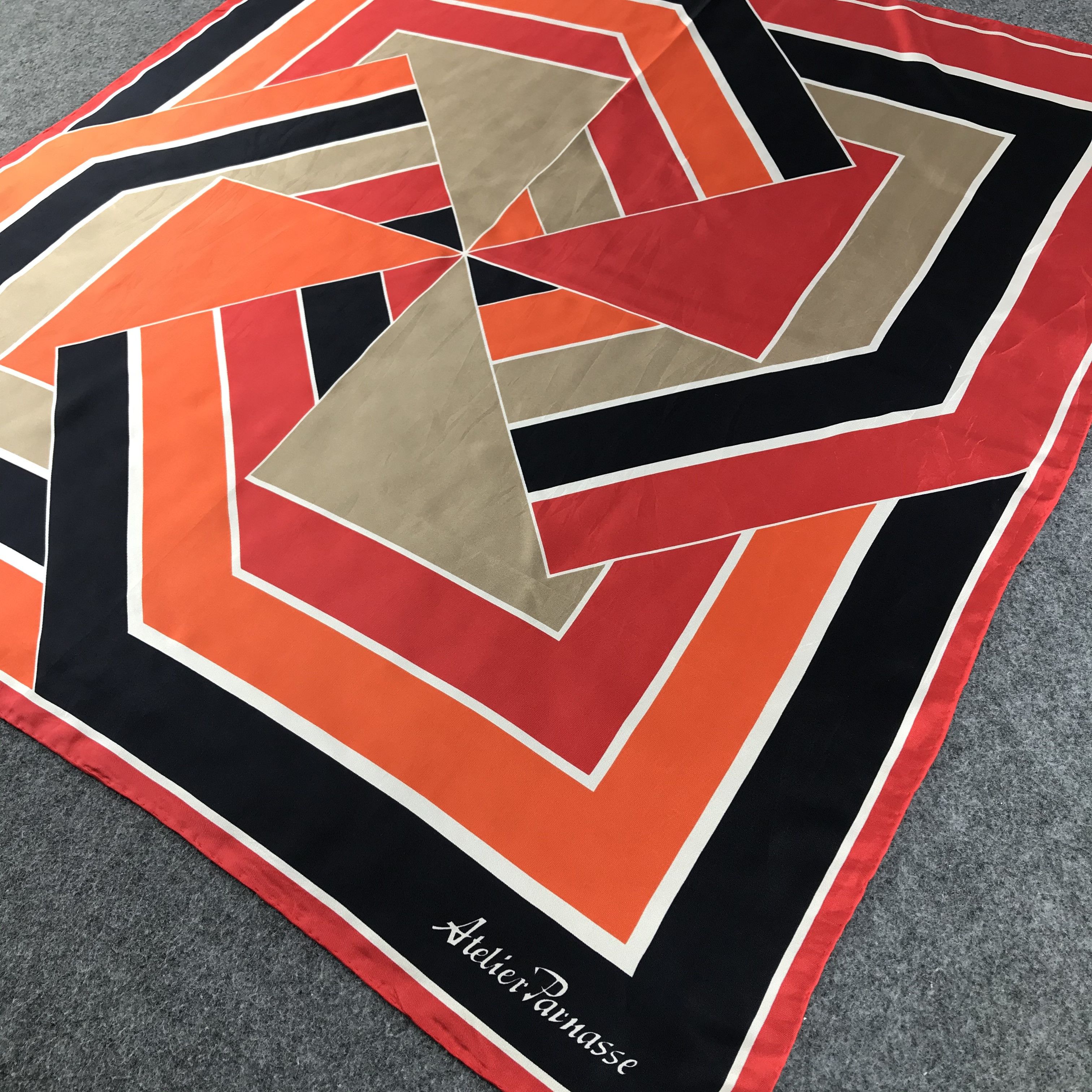 Vintage Atelier Parnasse Geometrical Silk Scarf M42 Size ONE SIZE - 3 Thumbnail