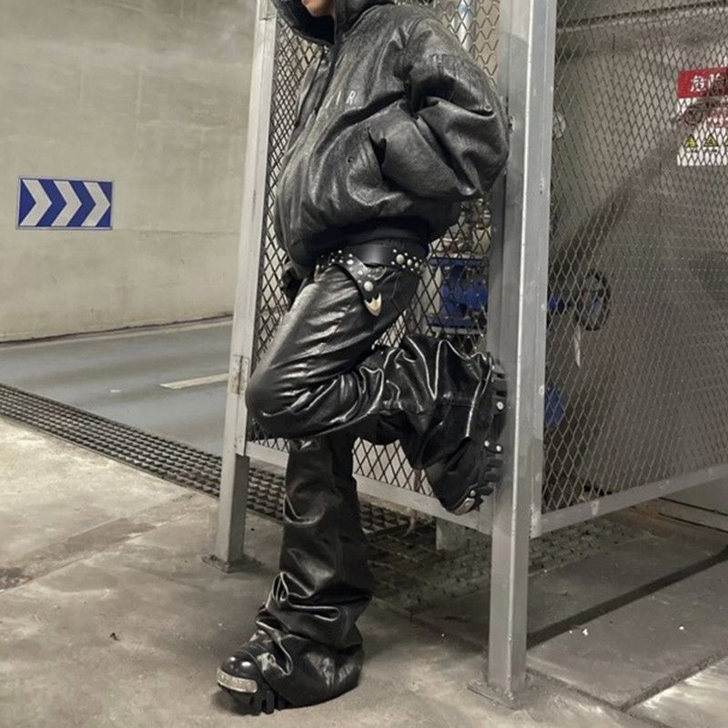 Japanese Brand × Leather High Street Glossy Pu Leather Pants Size US 33 - 5 Thumbnail