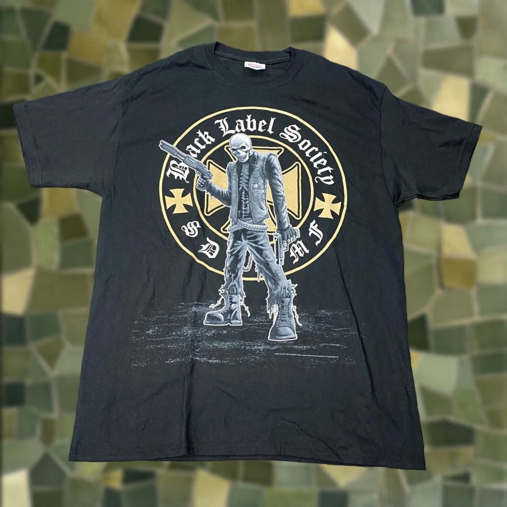 Hanes Black Label Society T-Shirt Mens Large Black Graphic Print Double Sided SDMF 2007 Rock Size US L / EU 52-54 / 3 - 1 Thumbnail