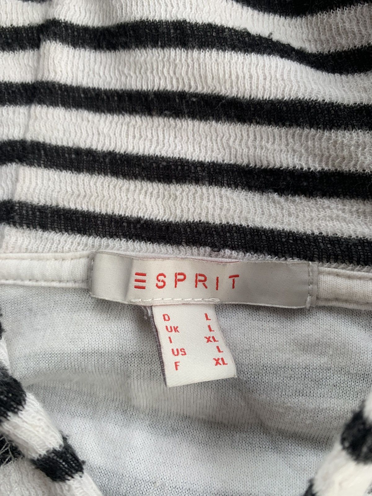Esprit Esprit Stripe Black White Zip Hoodie Size US L / EU 52-54 / 3 - 4 Thumbnail