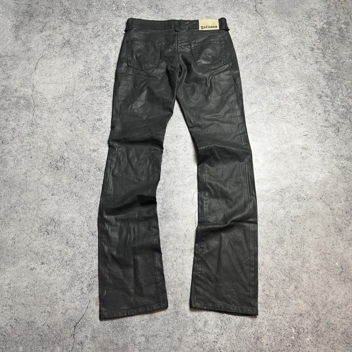 John Galliano NEW Galliano Y2K 00s Rare Waxed Pants Size 29" - 2 Thumbnail