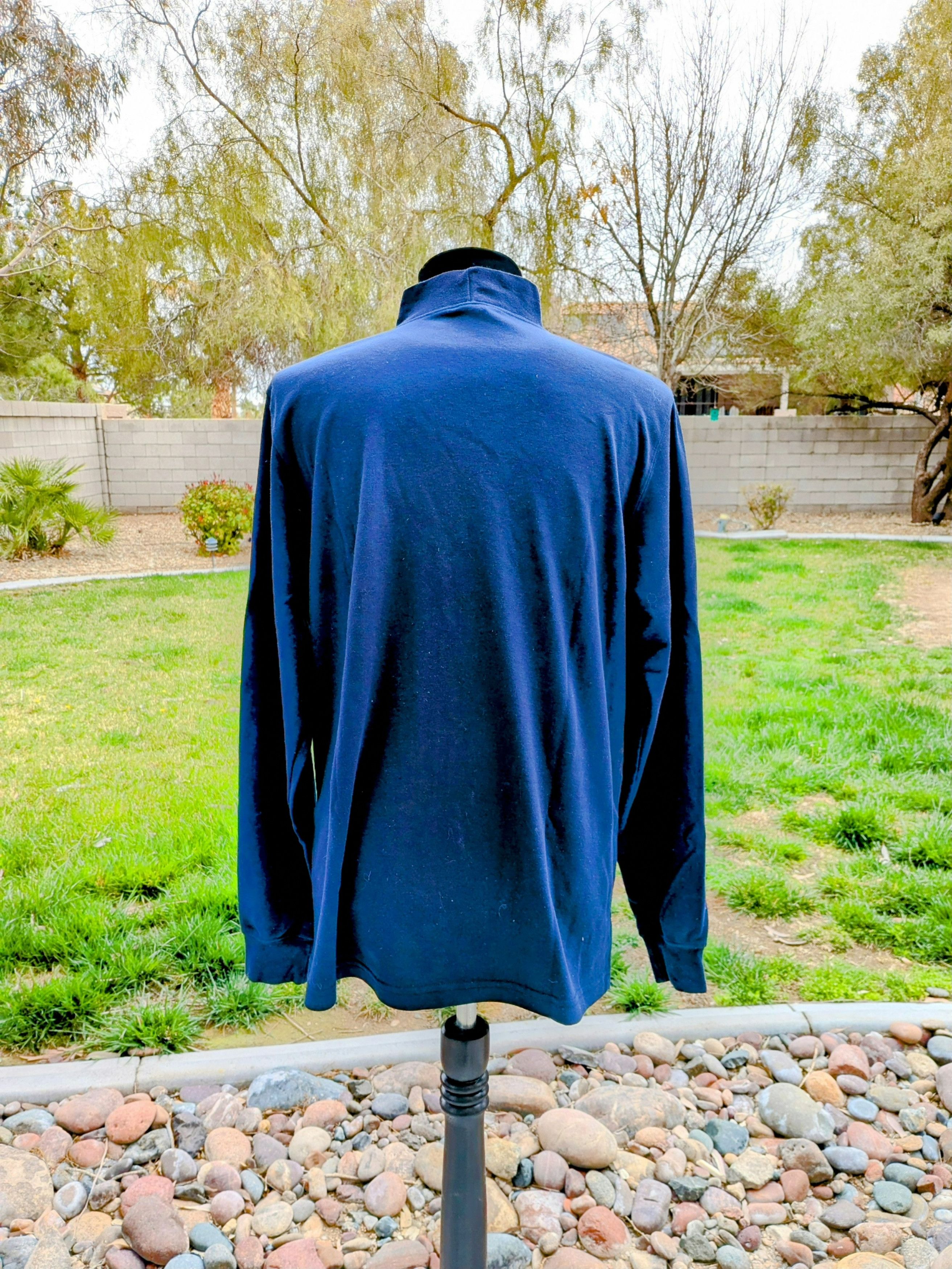 Lands' End 1990's Lands' End Vintage Long Sleeve Navy Mock Turtleneck Size US M / EU 48-50 / 2 - 4 Thumbnail