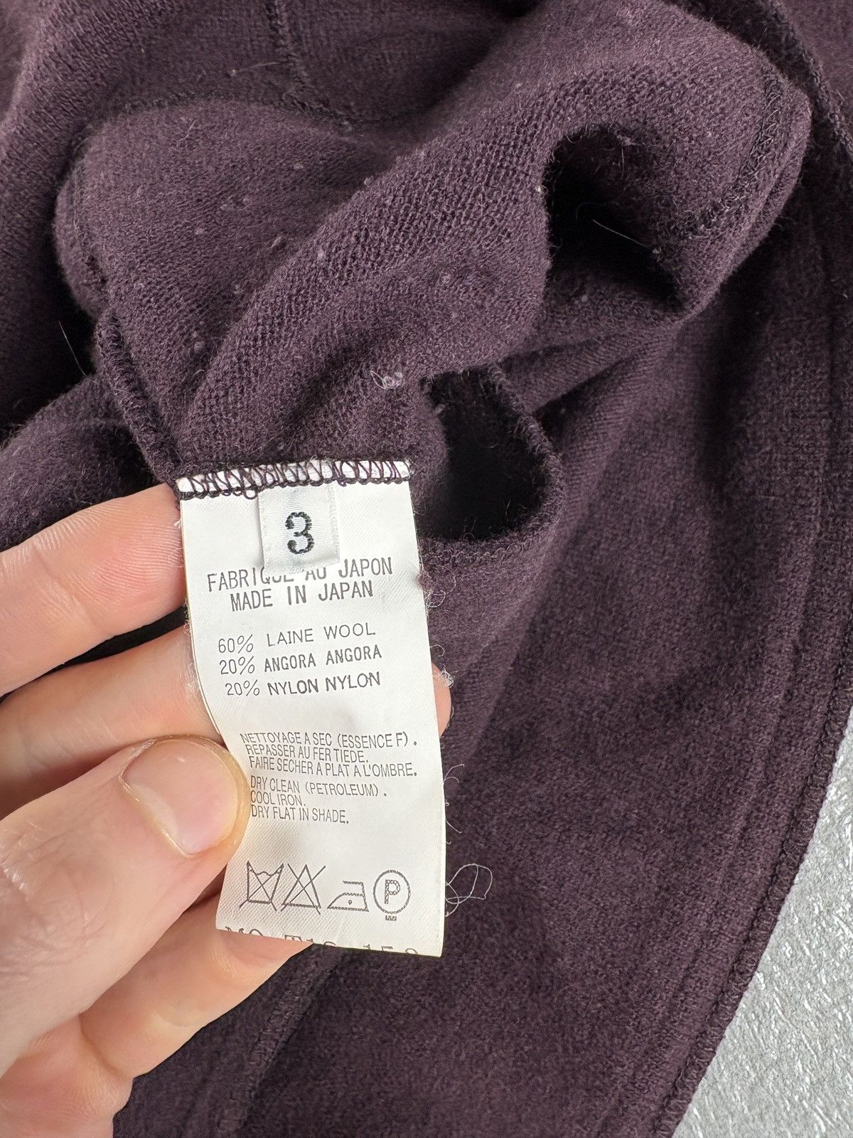 Yohji Yamamoto Yohji Yamamoto Y's SS11 Wool Knitted Hoodie Burgandy Size US L / EU 52-54 / 3 - 7 Thumbnail