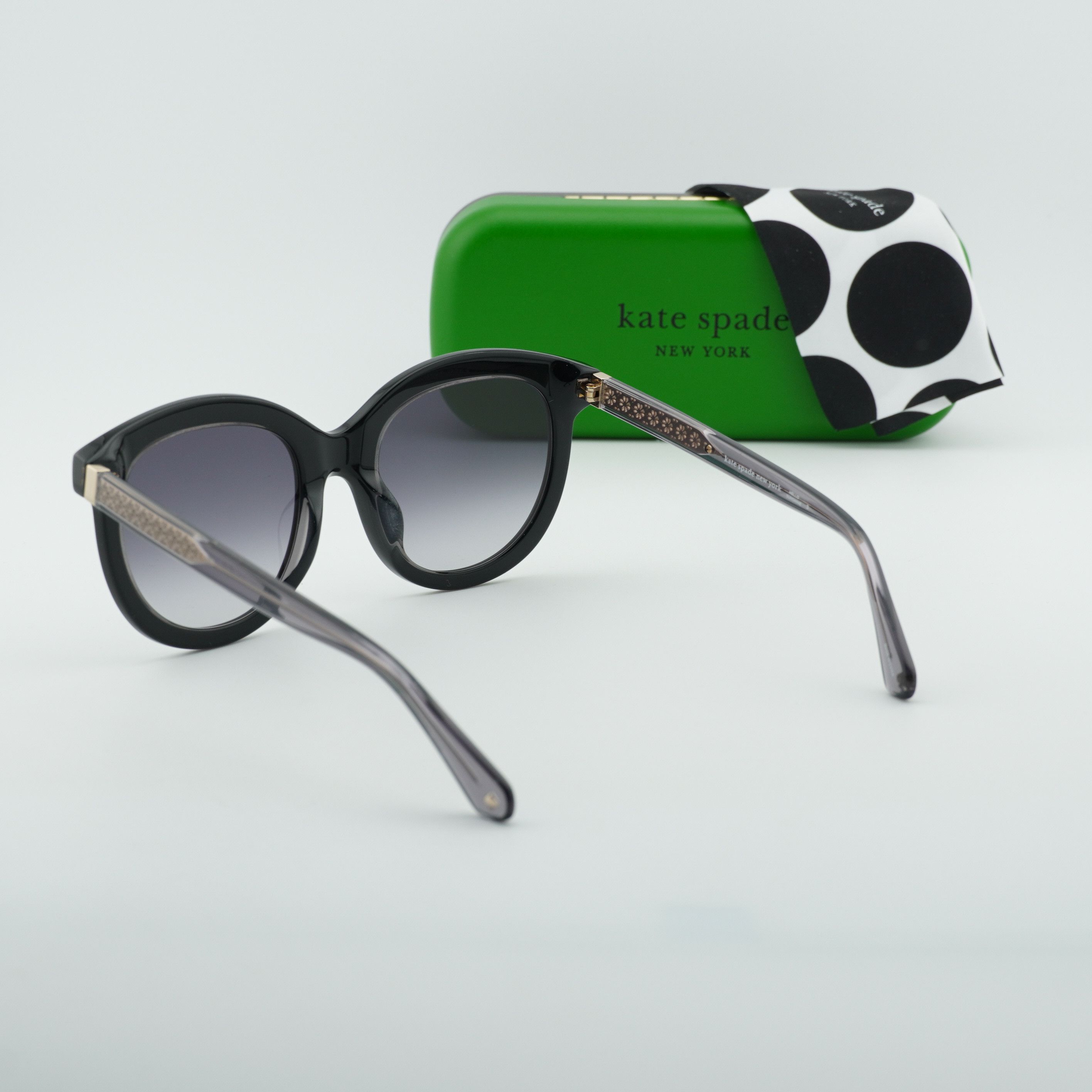 Kate Spade Kate Spade LILLIAN/G/S 0807 9O Sunglasses Black Round Frame Size ONE SIZE - 11 Thumbnail