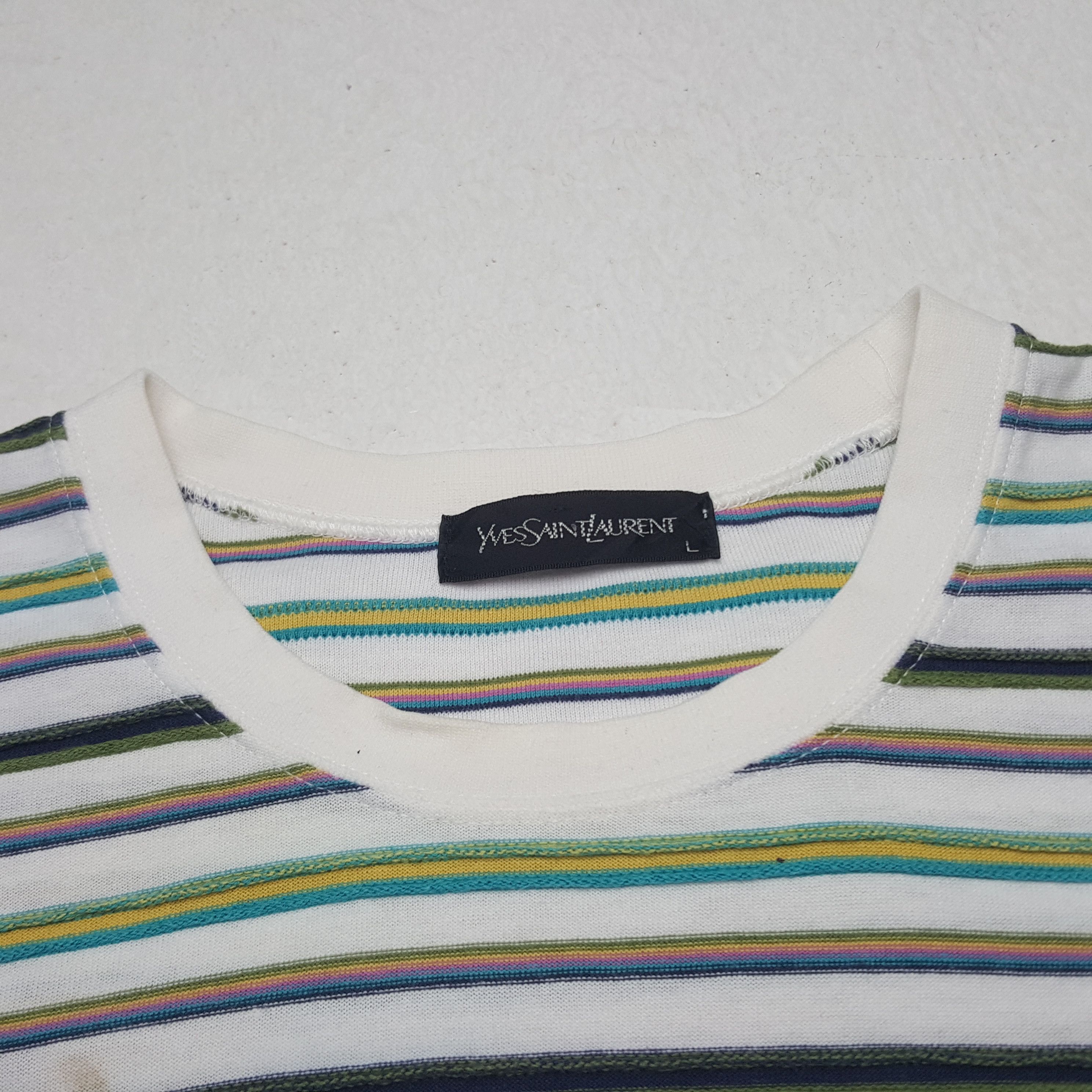 Vintage × Yves Saint Laurent Vintage Yves Saint Laurent Striped Tshirt Size US L / EU 52-54 / 3 - 4 Thumbnail