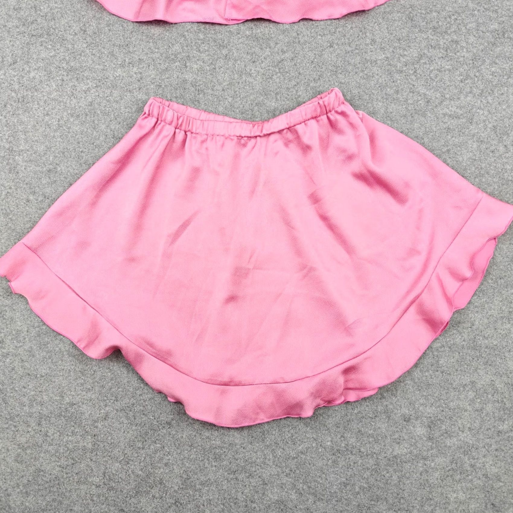 Free People Free People Pajama Set Womens XS Pink Satin Cami Ruffle Sleep Size 26" / US 2 / IT 38 - 3 Thumbnail