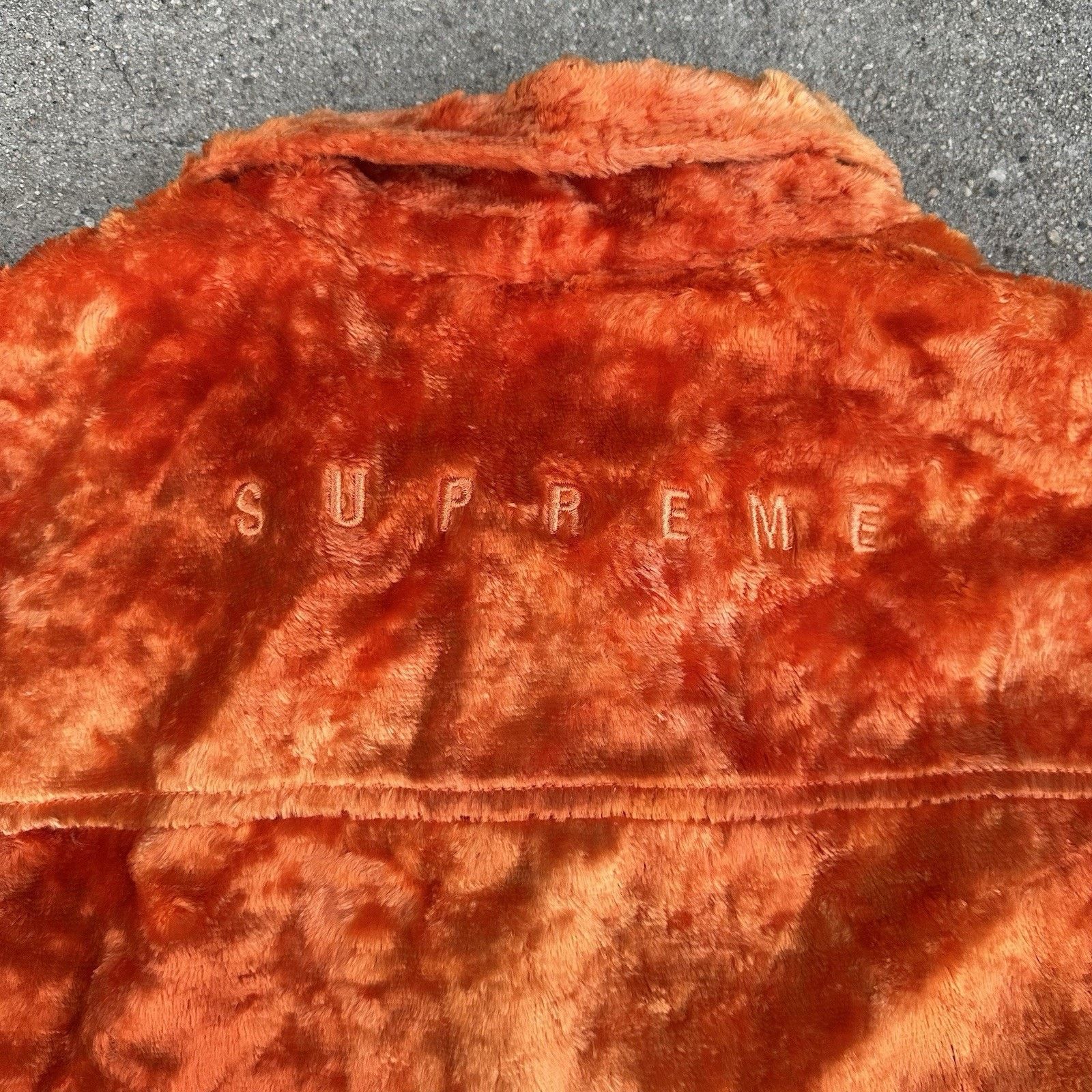 Hypebeast × Supreme Supreme NYC Fuzzy Pile Orange Trucker Jacket Sz M SS19 Size US M / EU 48-50 / 2 - 5 Thumbnail