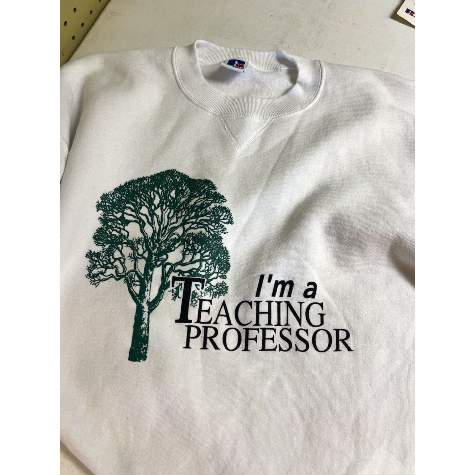 Vintage VINTAGE Russell Sweatshirt White XL Men College "I’m A Teaching Professor" Size US XL / EU 56 / 4 - 3 Thumbnail