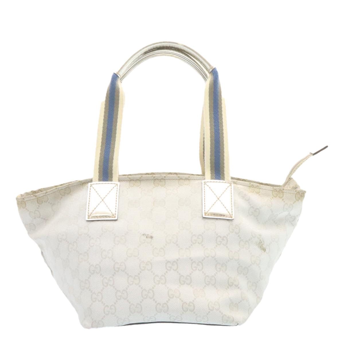 Gucci GUCCI Sherry Line GG Canvas Tote Bag Silver Blue Size ONE SIZE - 2 Thumbnail