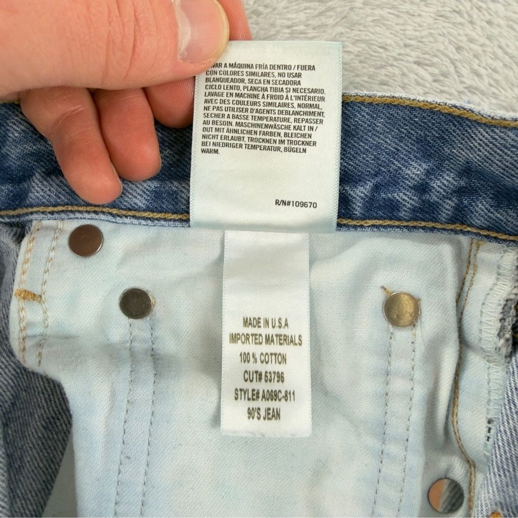 Agolde Agolde Women Sz 27 W x 28 L 90s Mid Rise Straight Distressed Size 27" / US 4 / IT 40 - 7 Thumbnail