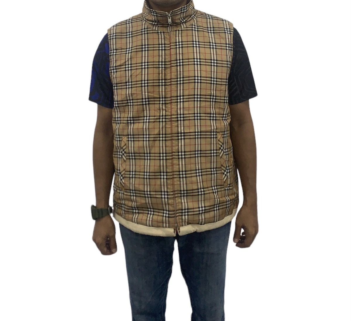 Burberry Reversible Checkered Burberry Golf Vest Size US L / EU 52-54 / 3 - 3 Thumbnail