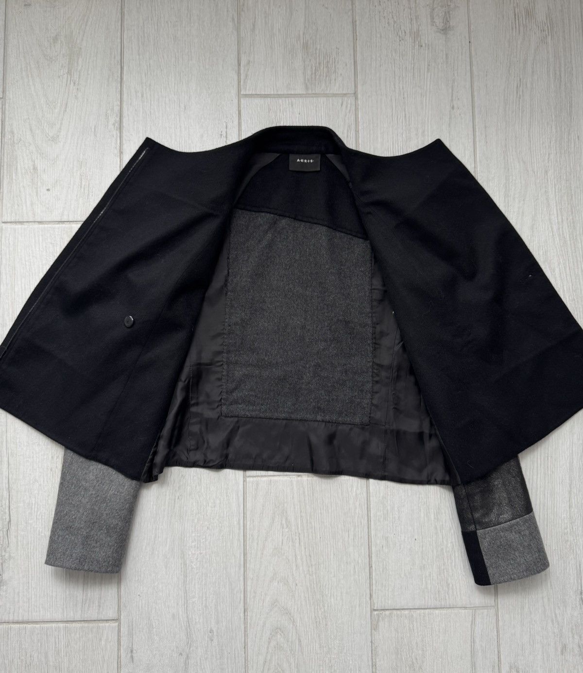 Akris Akris Asymmetric Mixed-Media Wool & Calf Leather Jacket Size M / US 6-8 / IT 42-44 - 10 Thumbnail