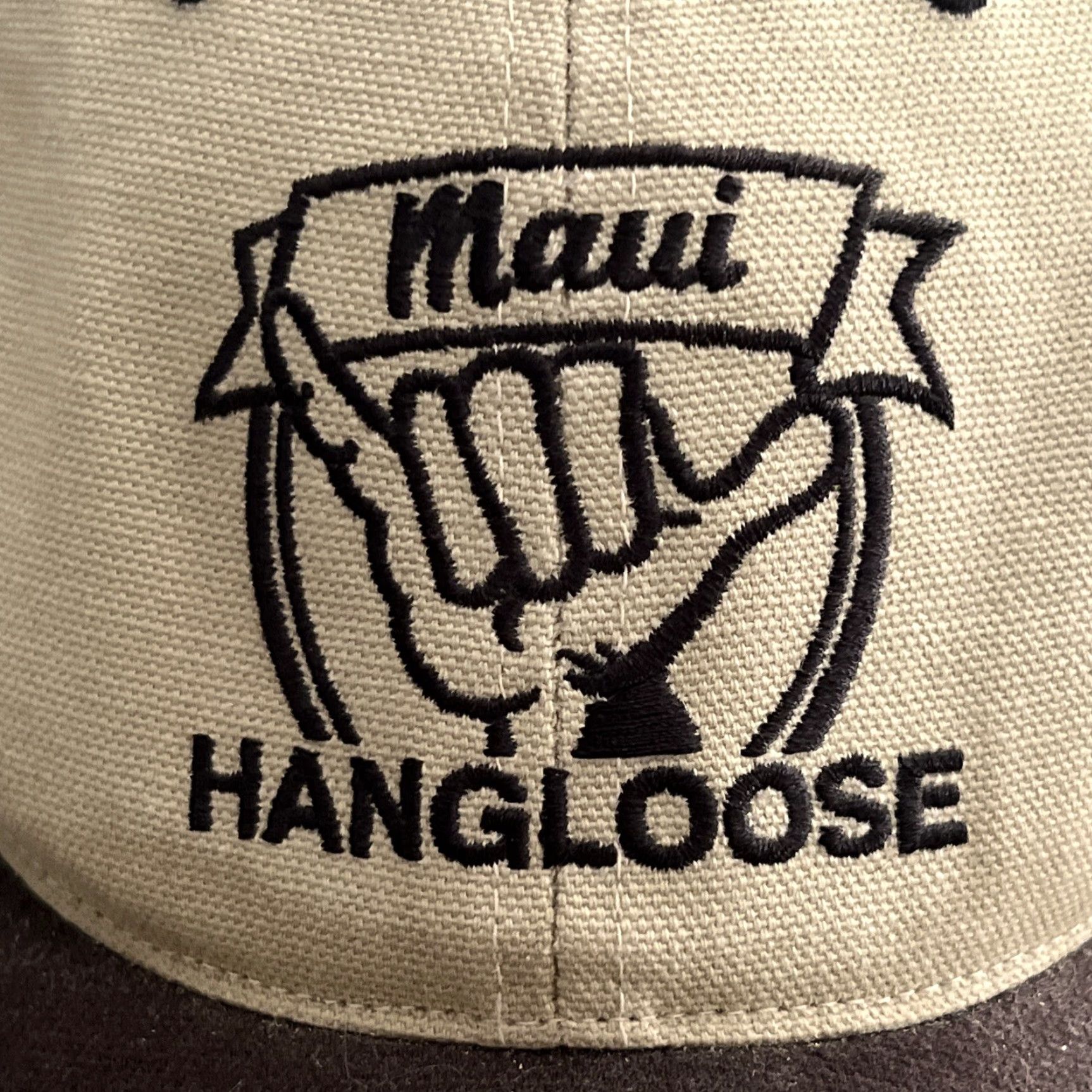 Vintage VINTAGE Hawaiian Headwear Hangloose Hat SnapBack Maui Brown Men One Size Cotton Blend Canvas Embroidered Hawaiian Mens Size ONE SIZE - 2 Thumbnail