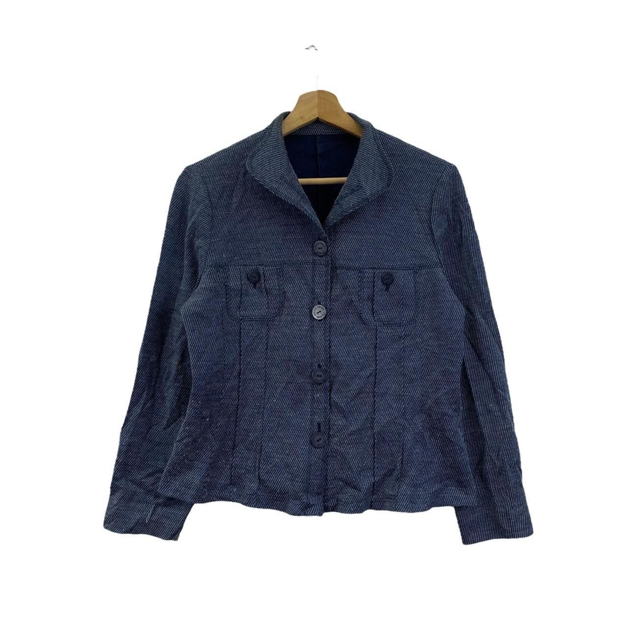 Pierre Cardin Vtg 90’ PIERRE CARDIN PARIS Minimalist Blue Cardigan Size S / US 4 / IT 40 - 1 Thumbnail