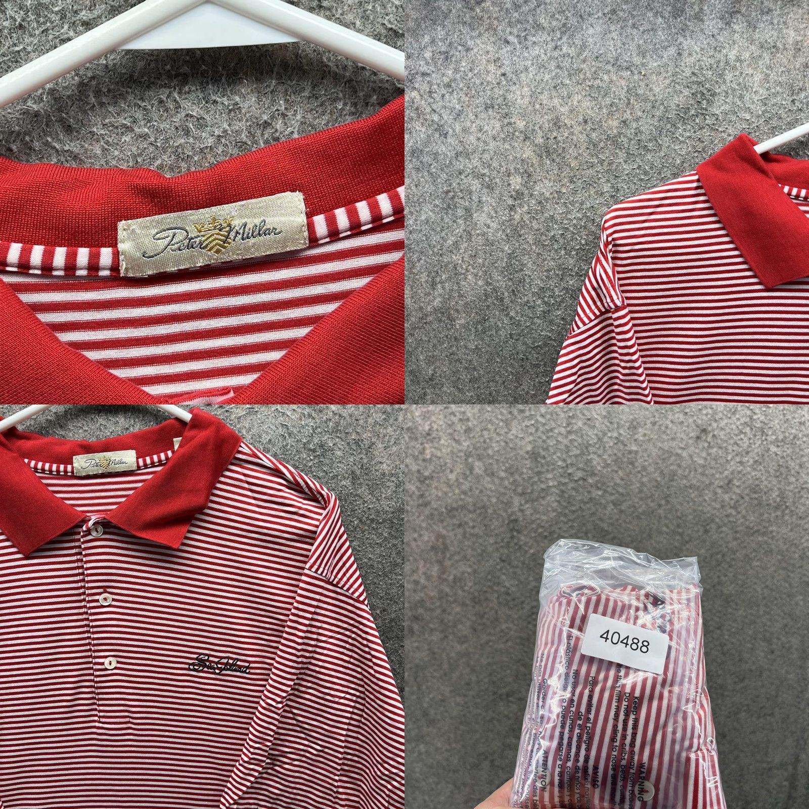 Peter Millar Peter Millar Polo Shirt Mens XL Red White Stripe Sea Island Golf Logo Cotton Size US XL / EU 56 / 4 - 8 Thumbnail