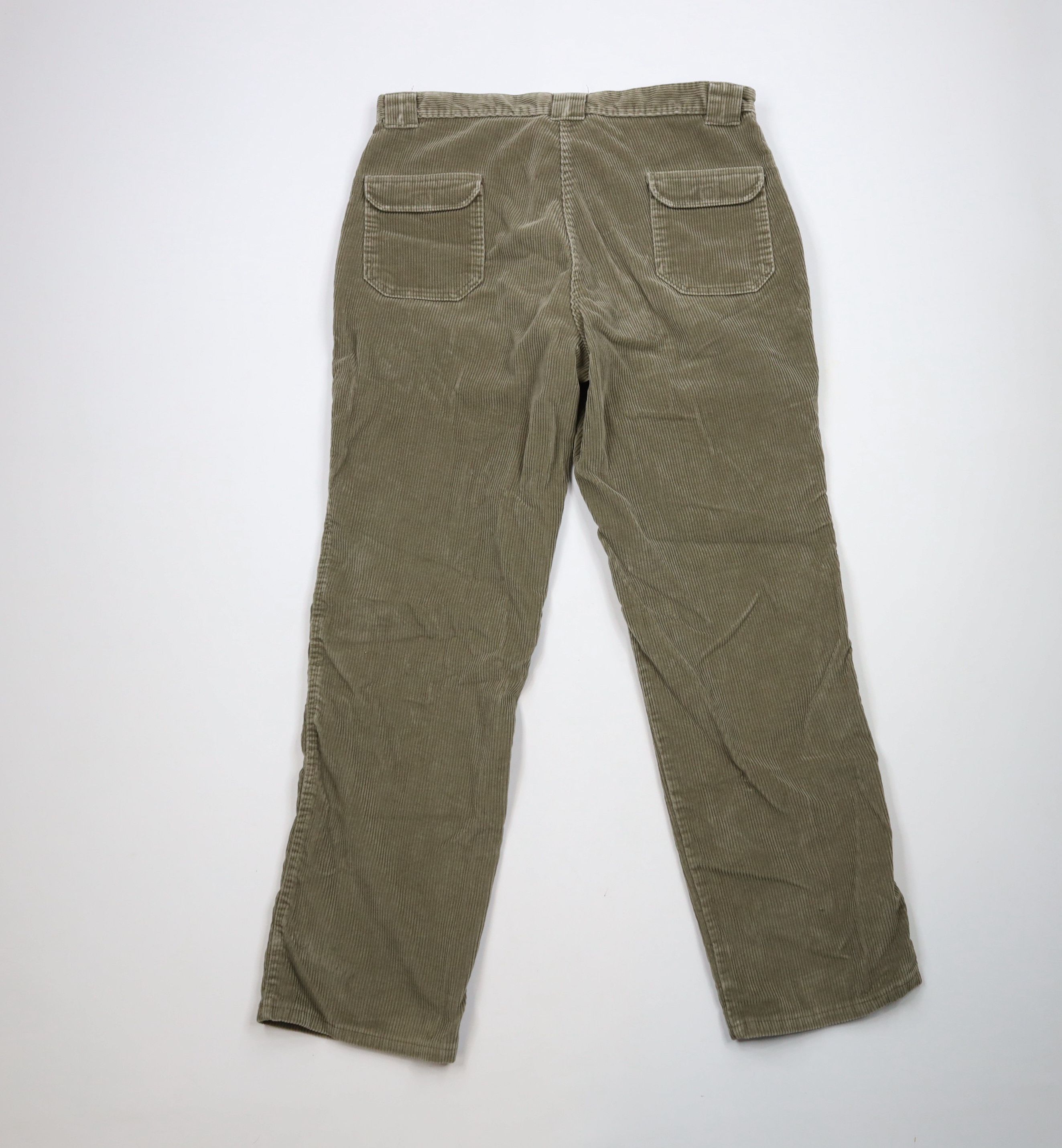 Lands' End × Vintage Vintage 90s Lands End Wide Leg Cargo Pants Green USA Size US 38 / EU 54 - 9 Thumbnail