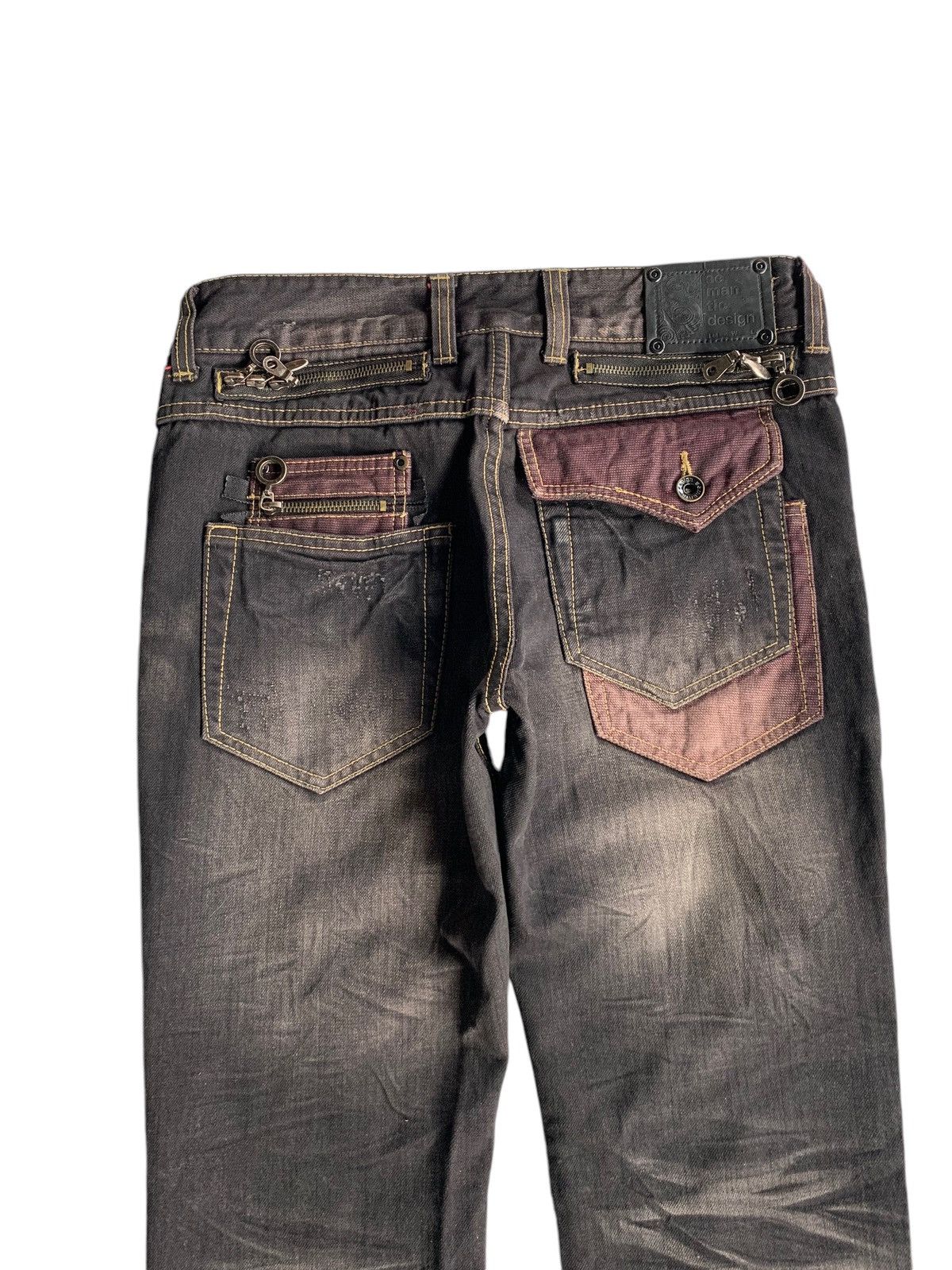 semanticdesign FLARE💥 SEMANTIC DESIGN PUNK STYLE MUDMAX DISTRESSED DENIM🎌☠️ Size US 31 - 6 Thumbnail