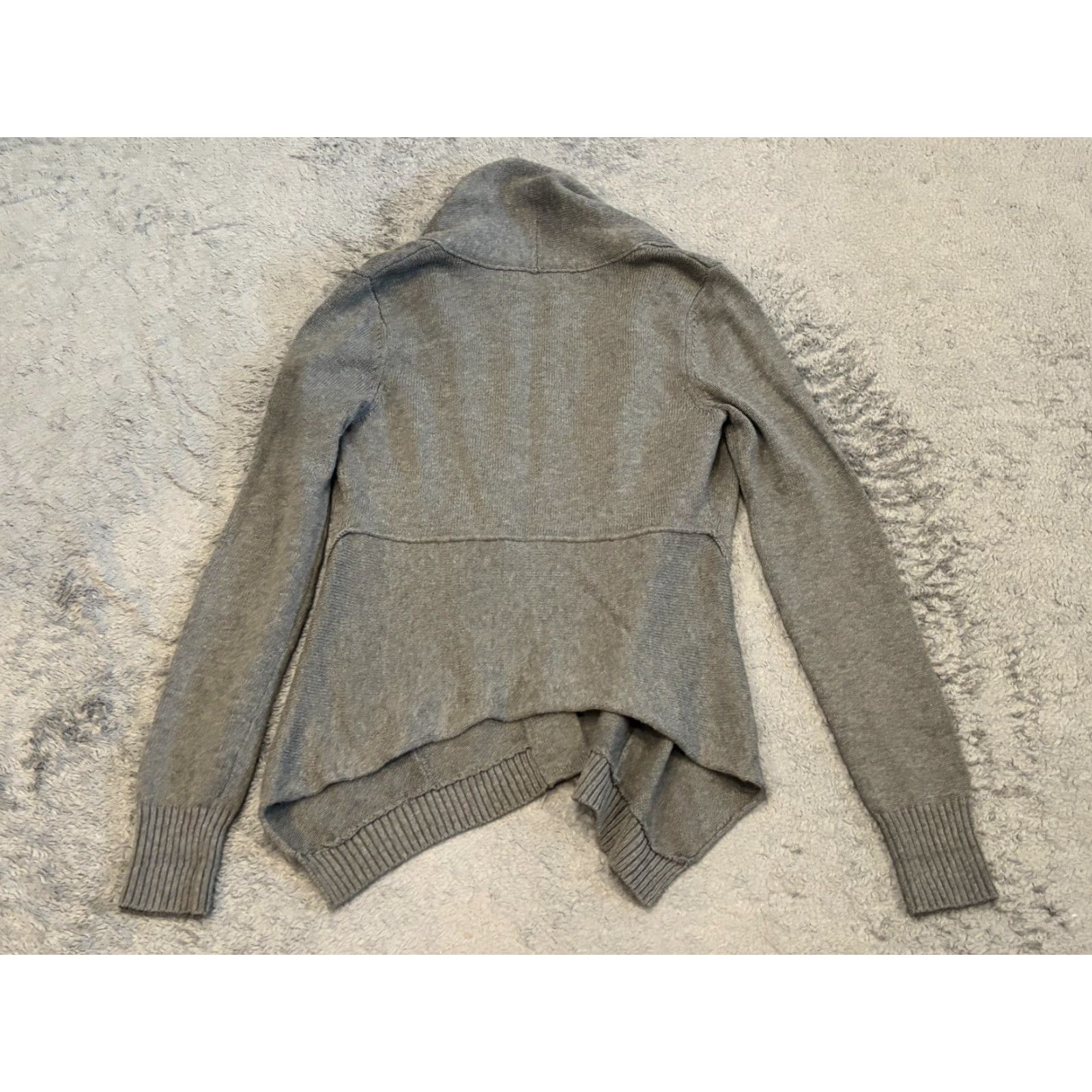 Kenneth Cole Kenneth Cole Open Front Cardigan Sweater Women S Gray Long Sleeve Casual Cozy Size S / US 4 / IT 40 - 5 Thumbnail
