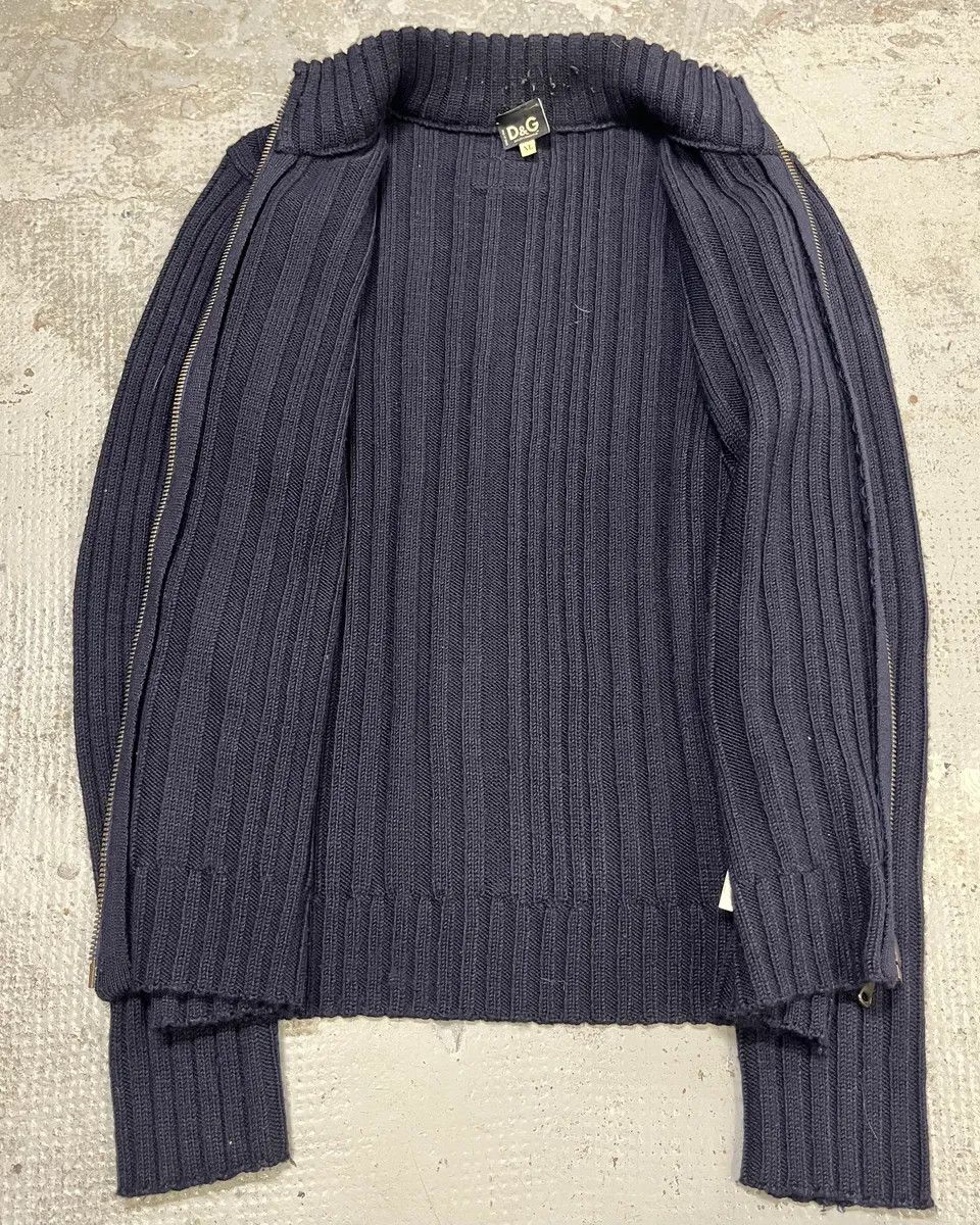 Dolce & Gabbana 2000s Dolce & Gabbana Navy Minimalist Zip-Up Sweater Size US M / EU 48-50 / 2 - 8 Thumbnail