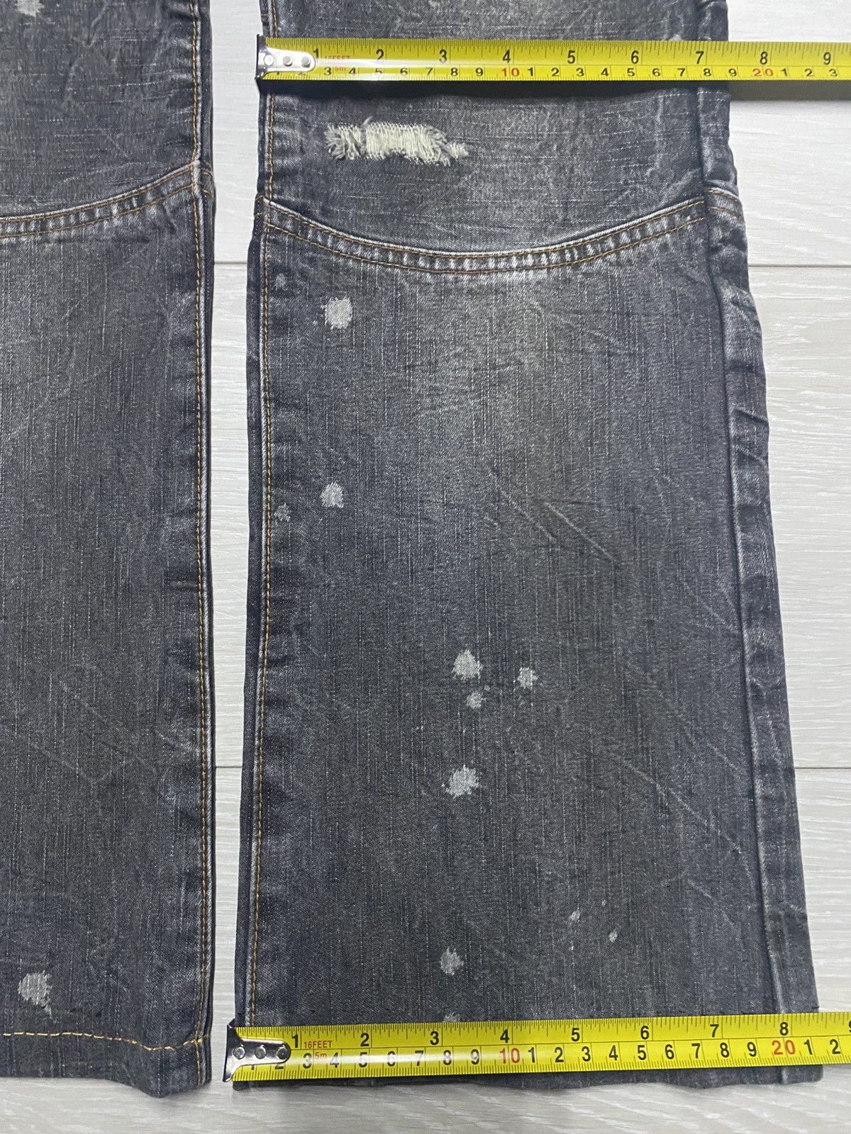If Six Was Nine Vintage Japanese Brand Avant Garde Double Knee Flare Jeans Size US 31 - 17 Thumbnail