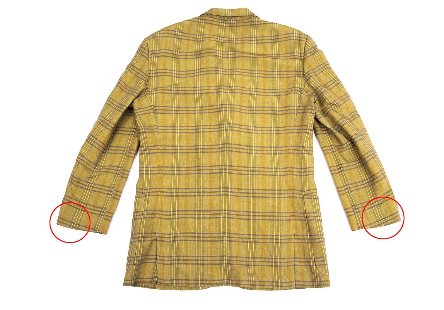 Linen Blend Check Jacket in Light Green Size L