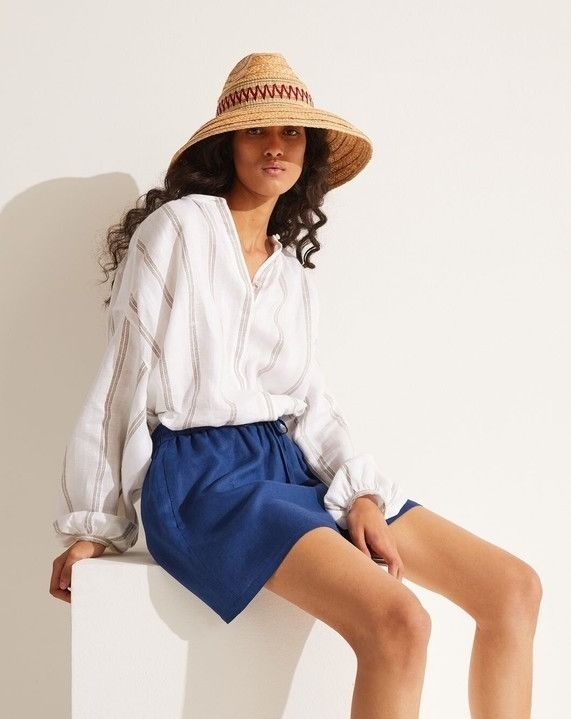 Loro Piana o1srvl11e0924 Bermuda Perth Solaire Linen Shorts in Blue Size 28" / US 6 / IT 42 - 4 Thumbnail
