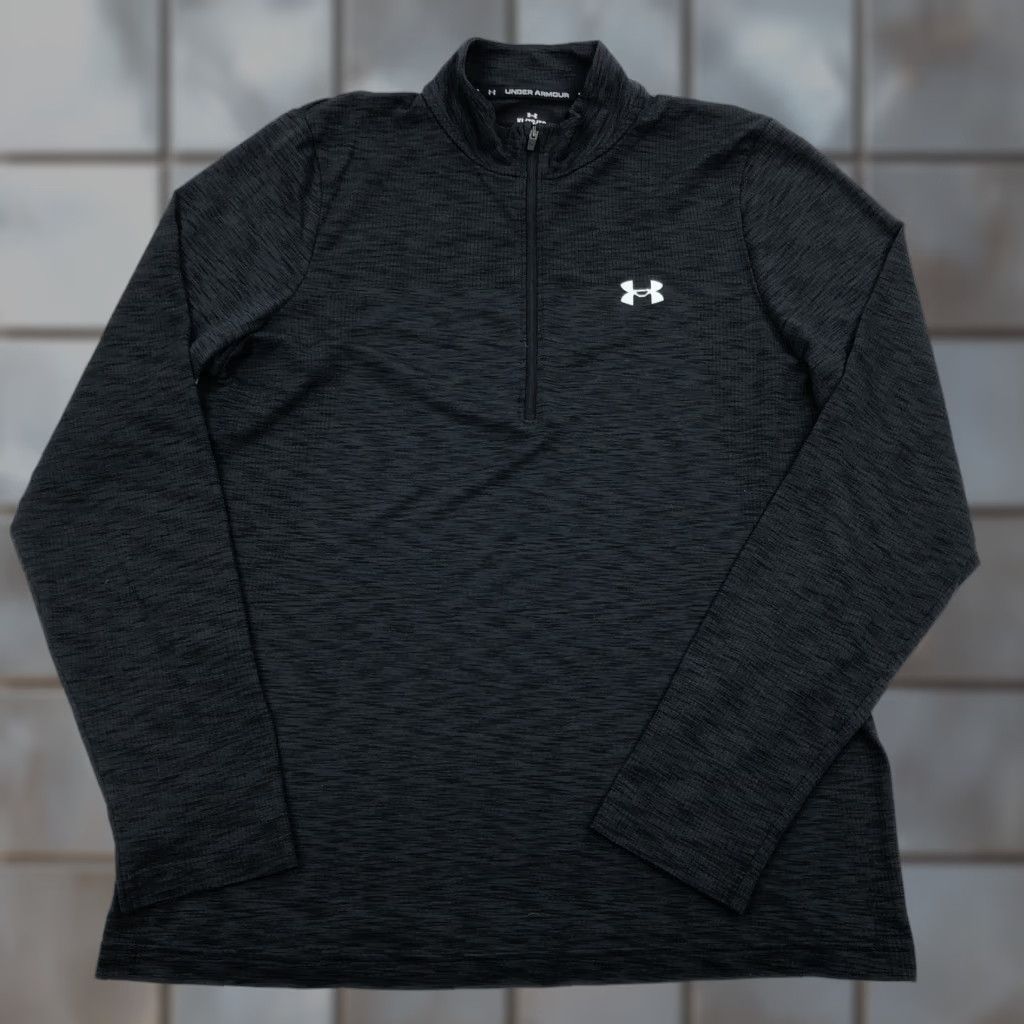 Under Armour Under Armour Men's XL Fitted Quarter Zip Pullover Activewear Top Shirt Black and Gray Size US XL / EU 56 / 4 - 1 Thumbnail