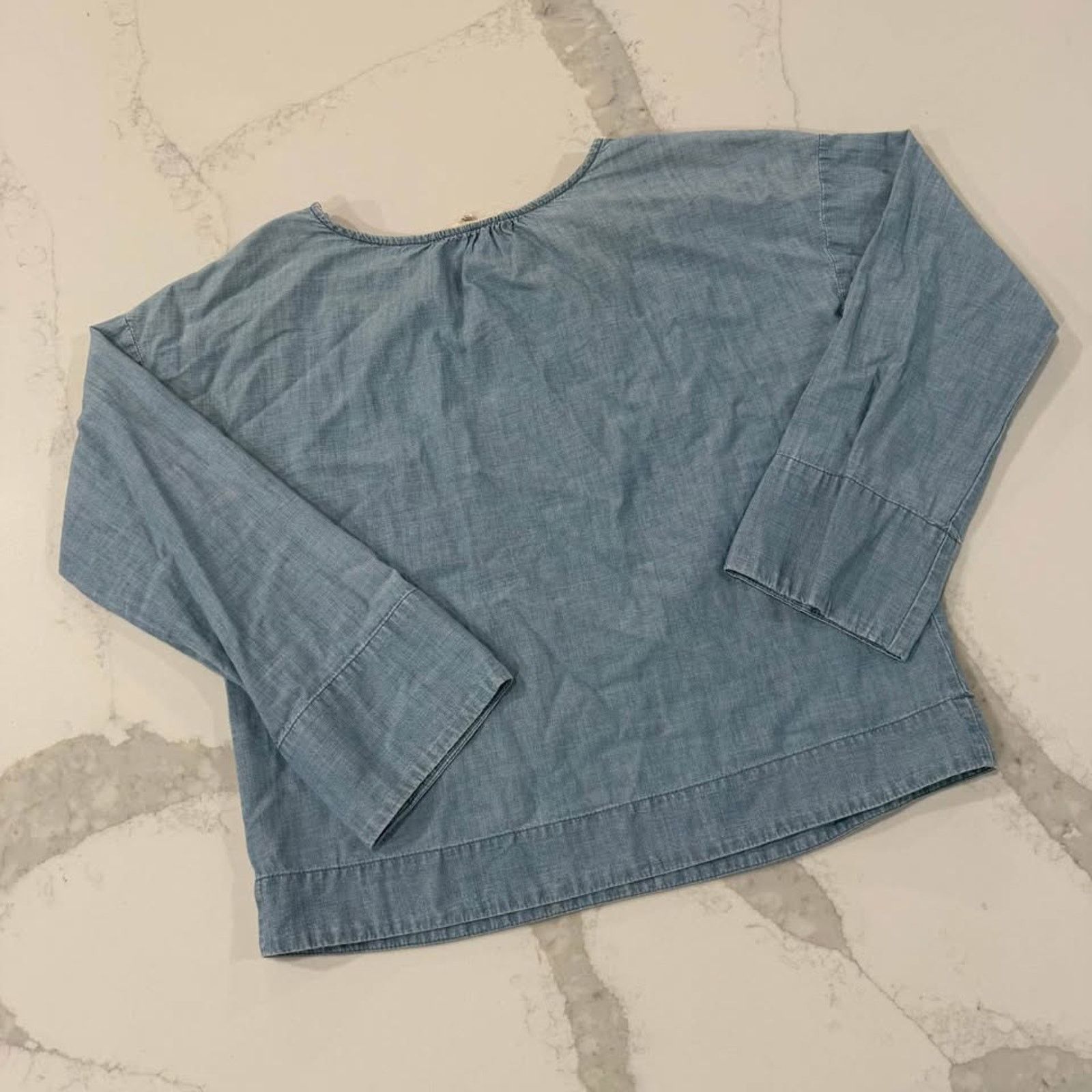 Madewell Madewell Convertible ColdShoulder Chambray Blouse Womens XXS Size XXS / US 00 / IT 34 - 7 Thumbnail