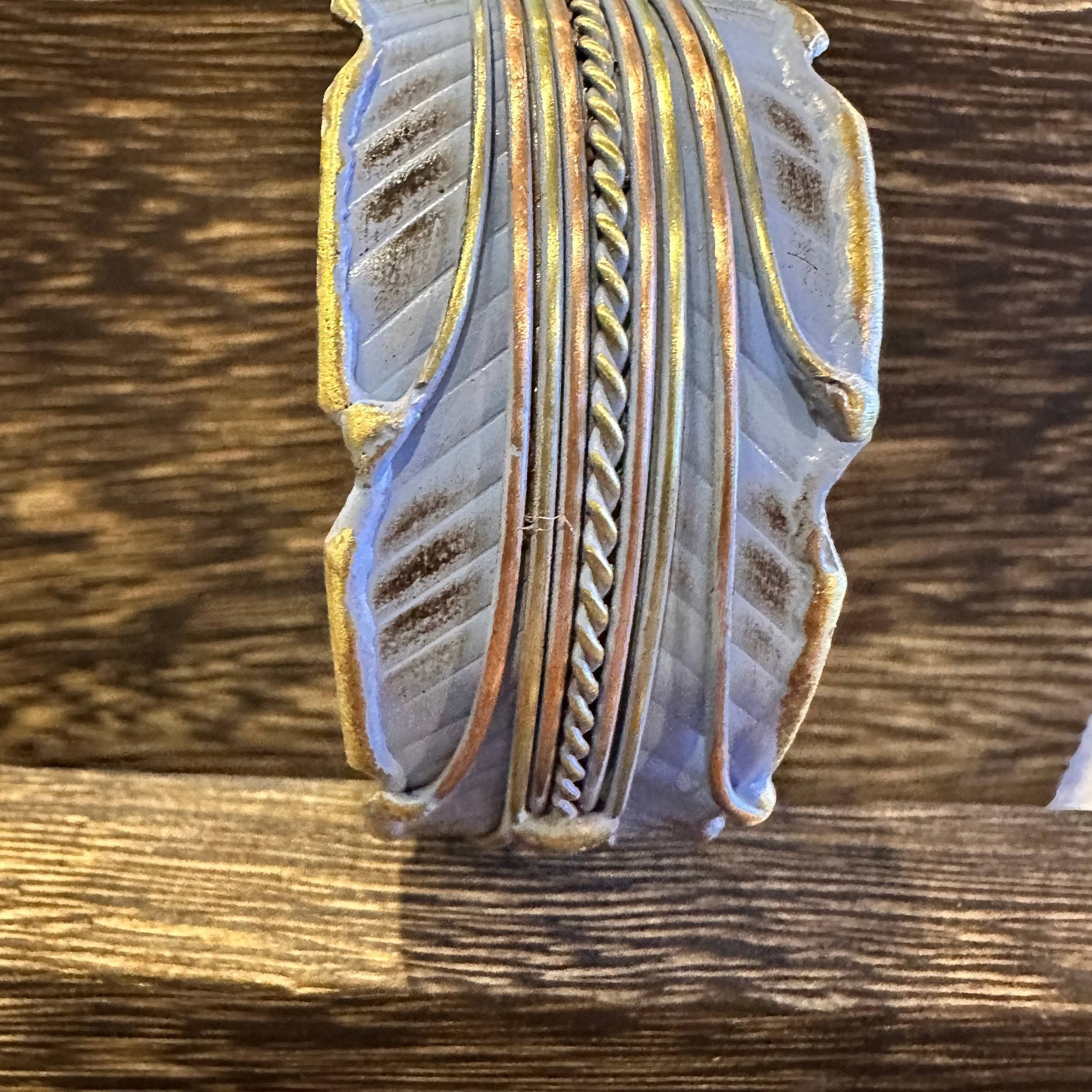 Other Patina Green Leaf Cuff Bracelet - 2in Wide Adjustable Brass Size ONE SIZE - 7 Thumbnail