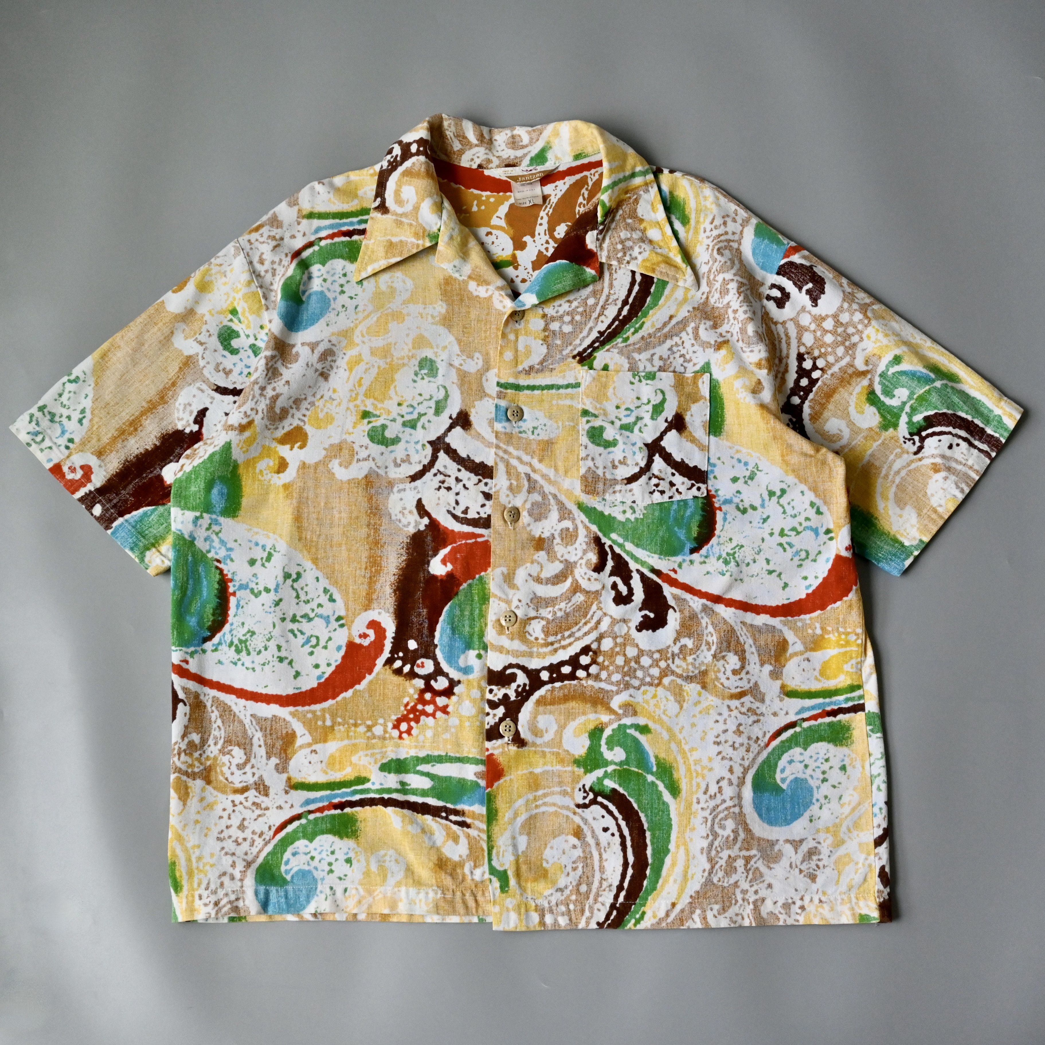 Jantzen VTG 70s Jantzen multi splashed waves cotton Hawaiian shirt Size US XL / EU 56 / 4 - 2 Thumbnail