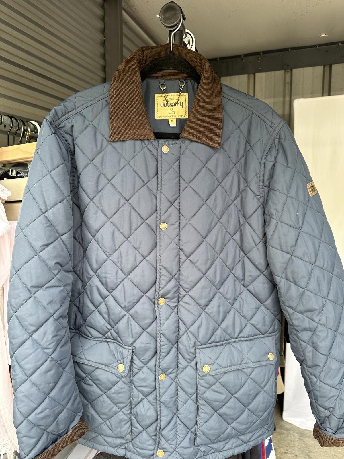 Designer Dubarry Quilted Jacket with Corduroy Collar - XL Size US XL / EU 56 / 4 - 1 Thumbnail