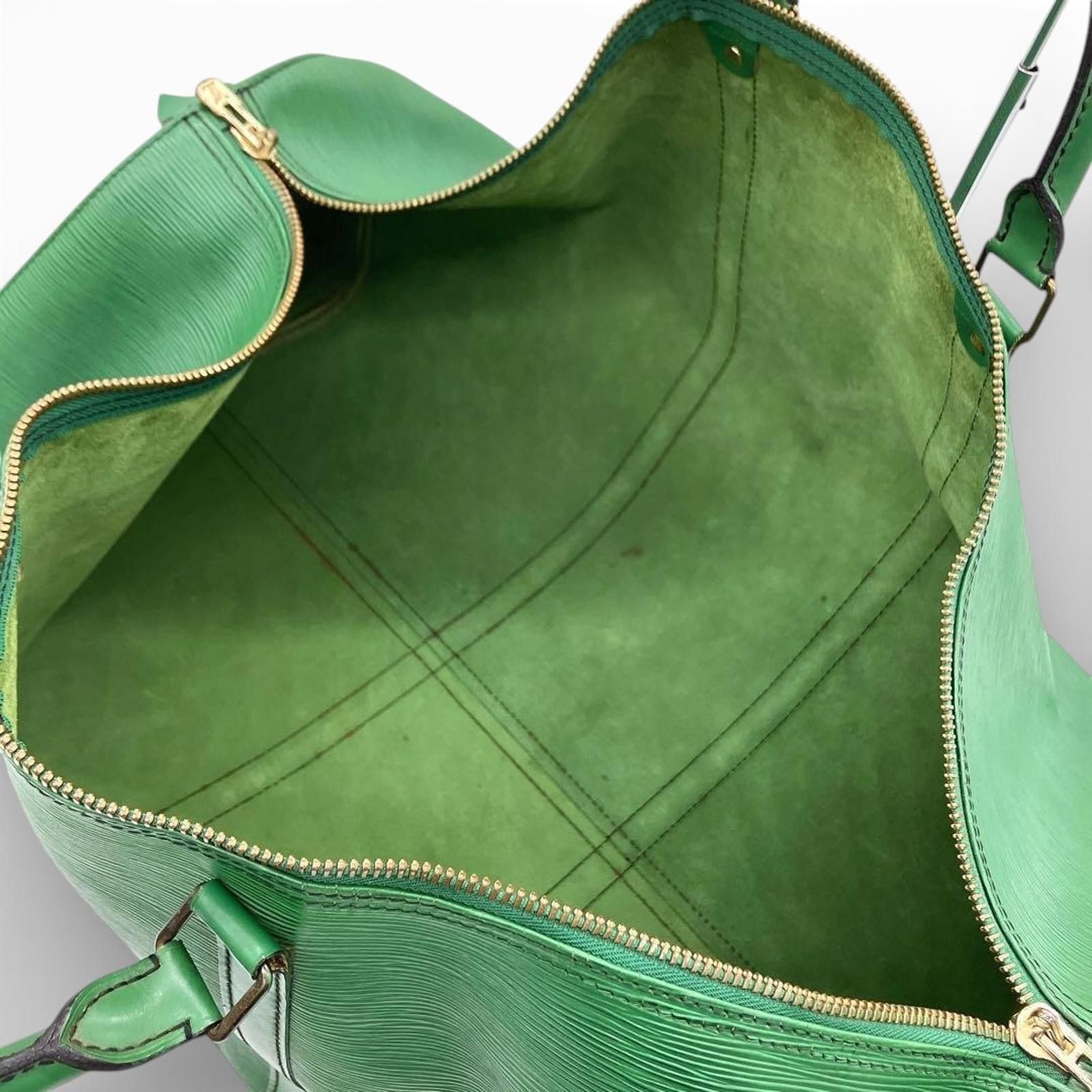 Louis Vuitton Louis Vuitton - Green Keepall 60 Travel Bag Size ONE SIZE - 5 Thumbnail