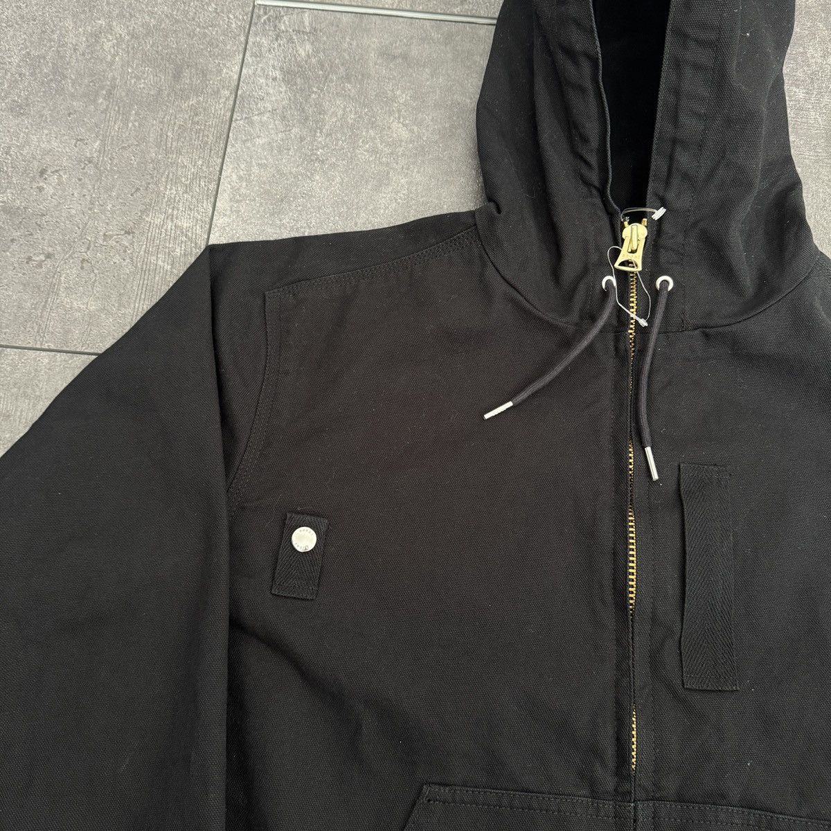 Carhartt × Sacai Carhartt x Sacai Duck Hooded Black Jacket Japan Size 3 Size US L / EU 52-54 / 3 - 4 Thumbnail