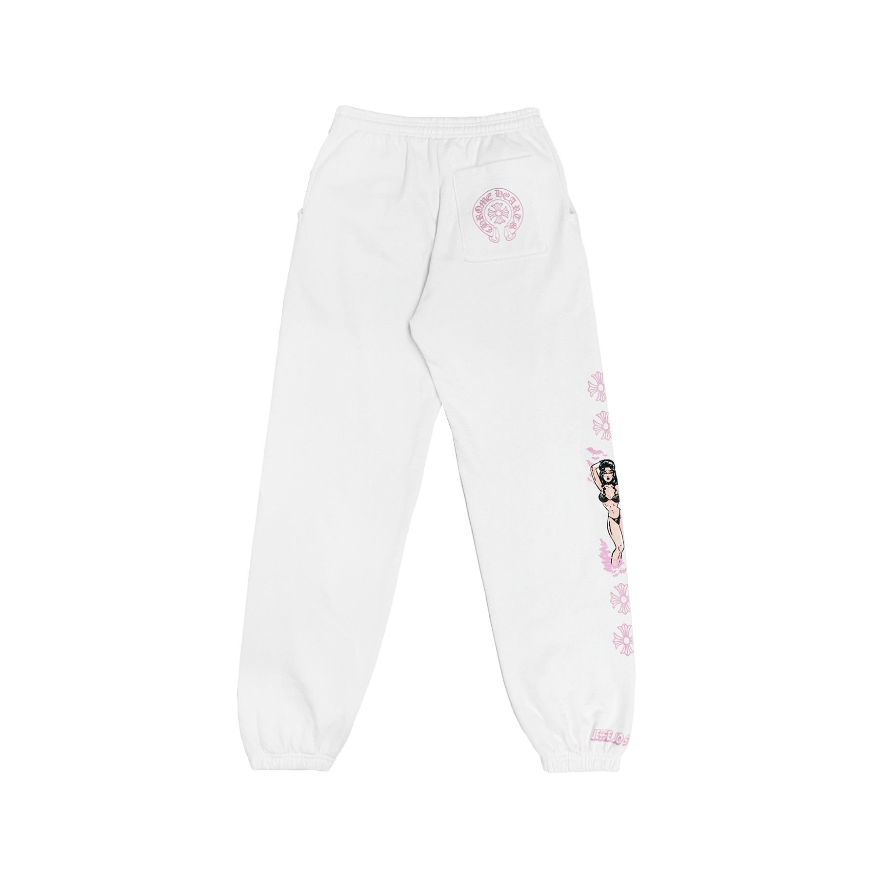 Chrome Hearts Chrome Hearts Deadly Doll Horseshoe White Sweatpants Size 29" - 2 Thumbnail