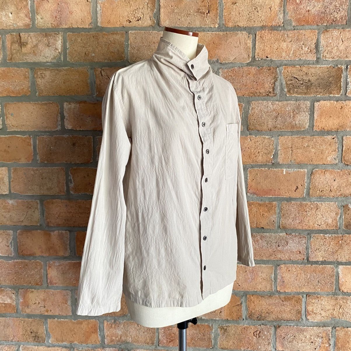 Issey Miyake Plantation Beige Button-Up Shirt with High Neck Size M / US 6-8 / IT 42-44 - 2 Thumbnail