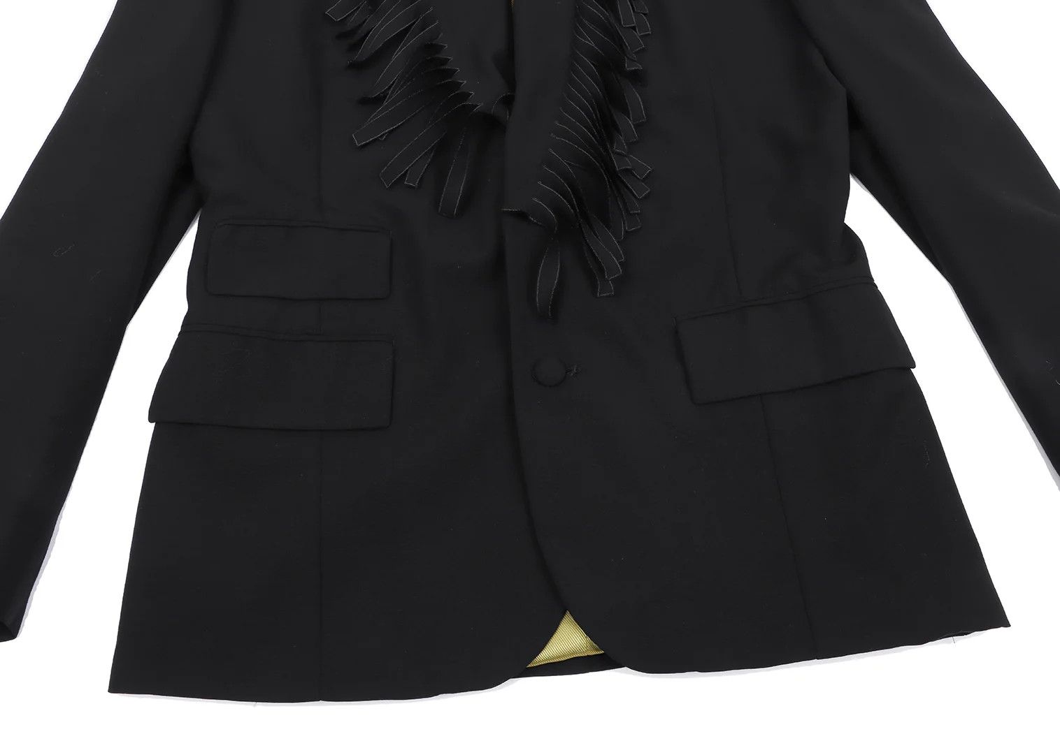 Jean Paul Gaultier Wool Fringe Big Collar Jacket in Black Size 50 Size US M / EU 48-50 / 2 - 9 Thumbnail