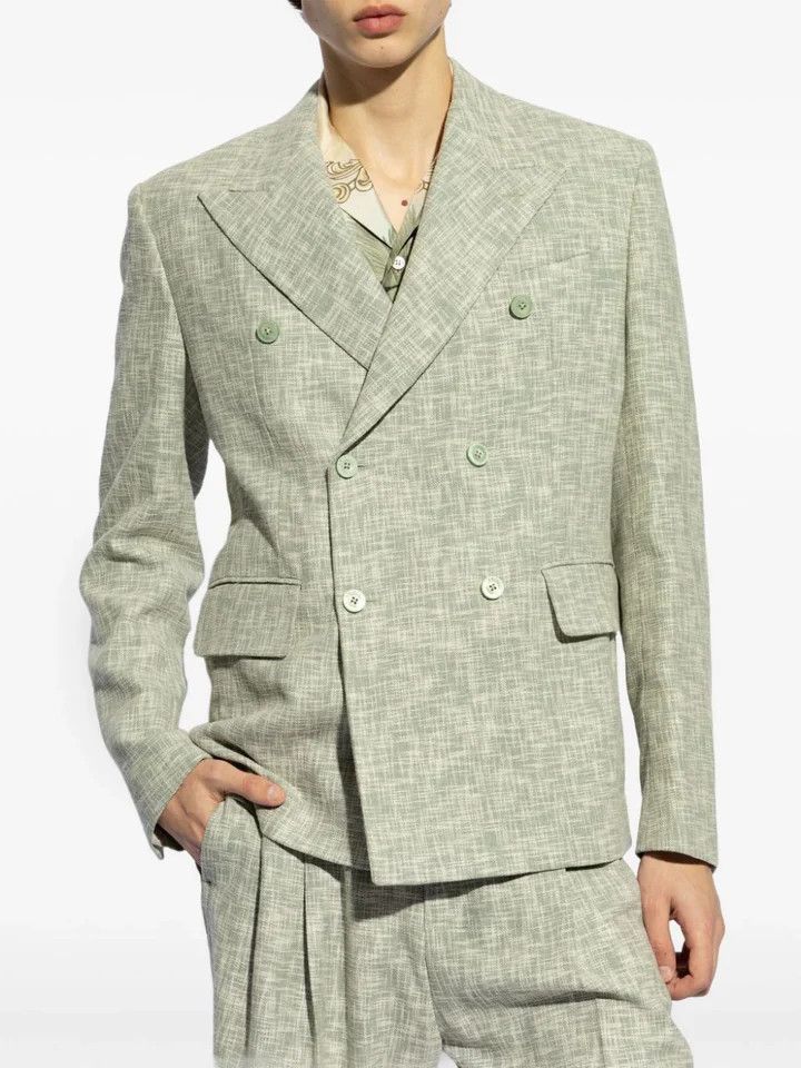 Amiri o1y0525 Blazer in Sage Green Size US M / EU 48-50 / 2 - 2 Thumbnail