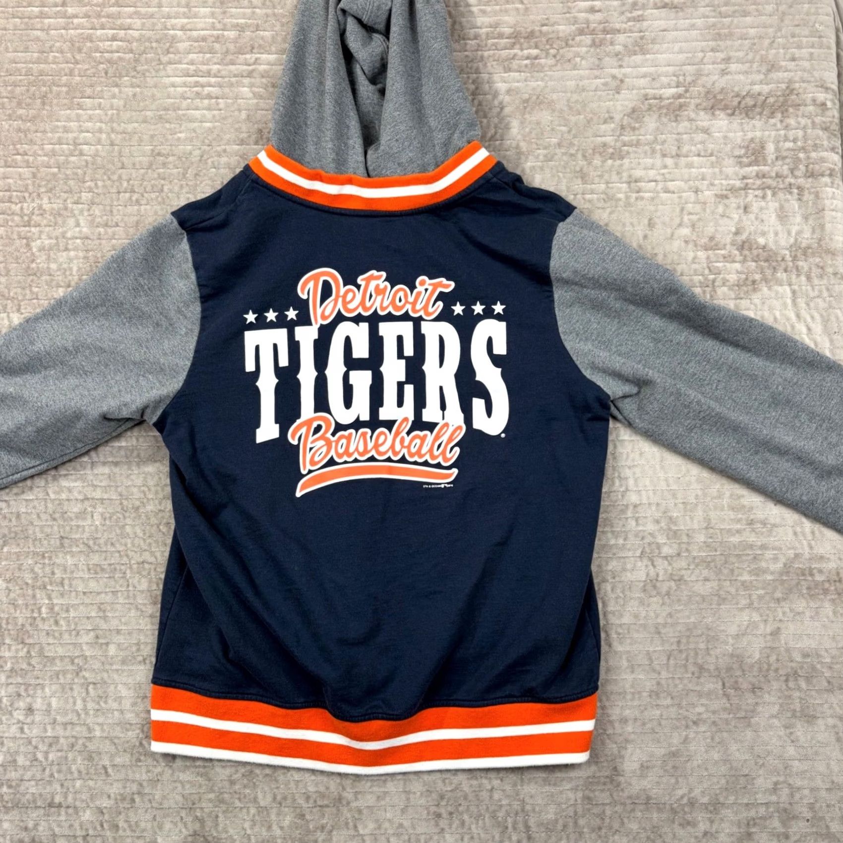 Vintage Detroit Tigers 5th & Ocean Full Zip Hoodie Navy Grey Orange M Baseball Embroidered Logo Pockets Varsity Jacket Style Shirt Mens Size US M / EU 48-50 / 2 - 7 Thumbnail