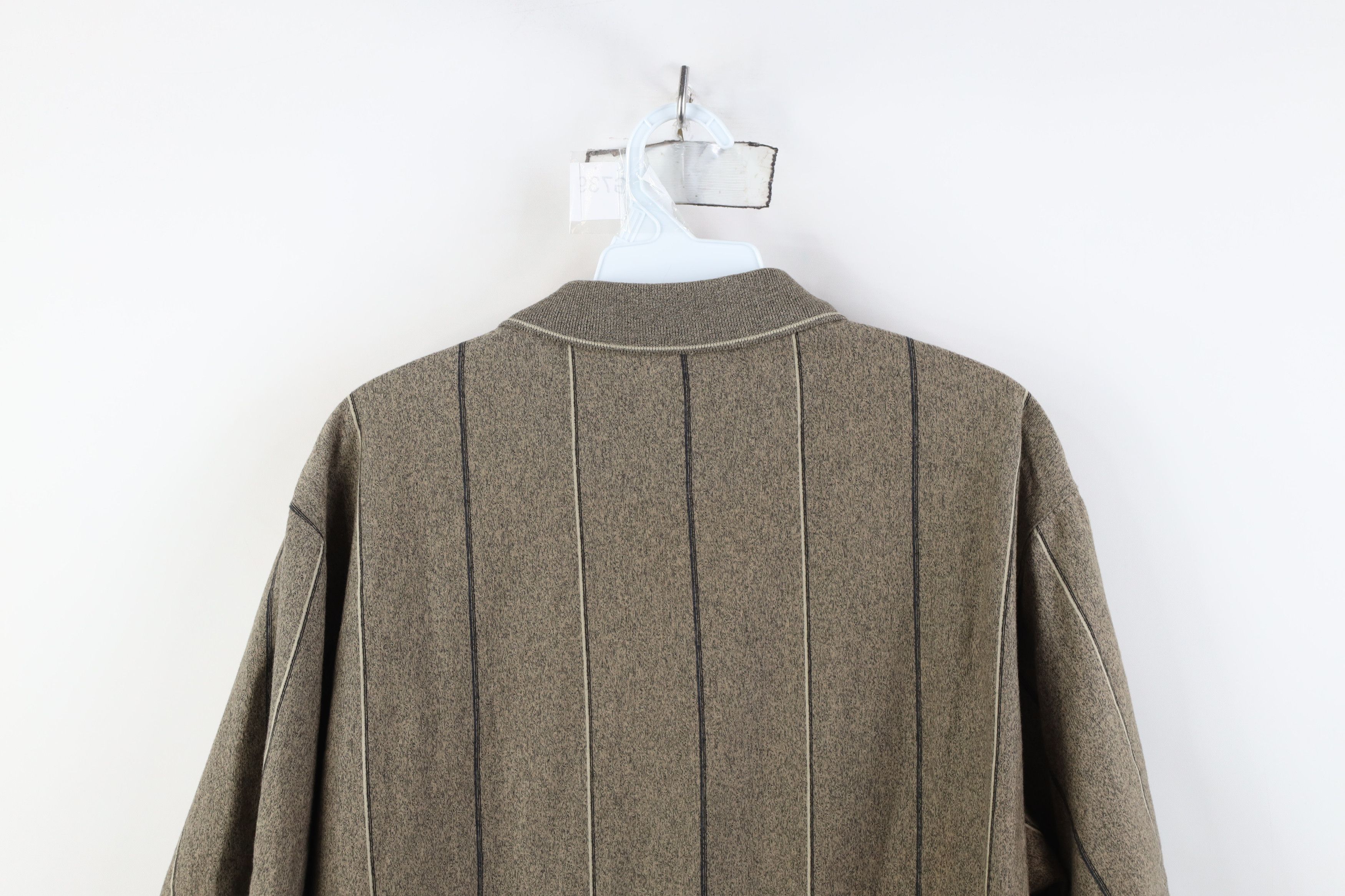 Vintage Vintage 90s Streetwear Striped Knit Pullover Polo Earth Tone Size US L / EU 52-54 / 3 - 12 Thumbnail