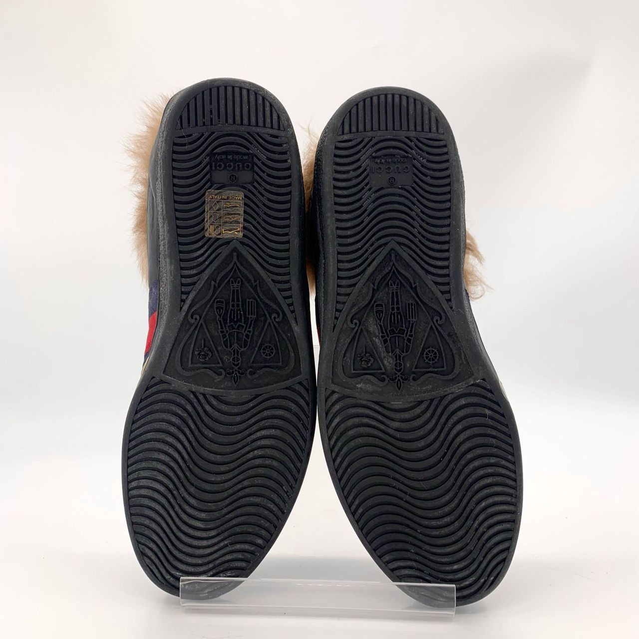 Gucci [Gucci] Ace Red/Blue Web Stripe Bee-Embroidered Lace-Up Snea Size US 10.5 / IT 40.5 - 4 Thumbnail