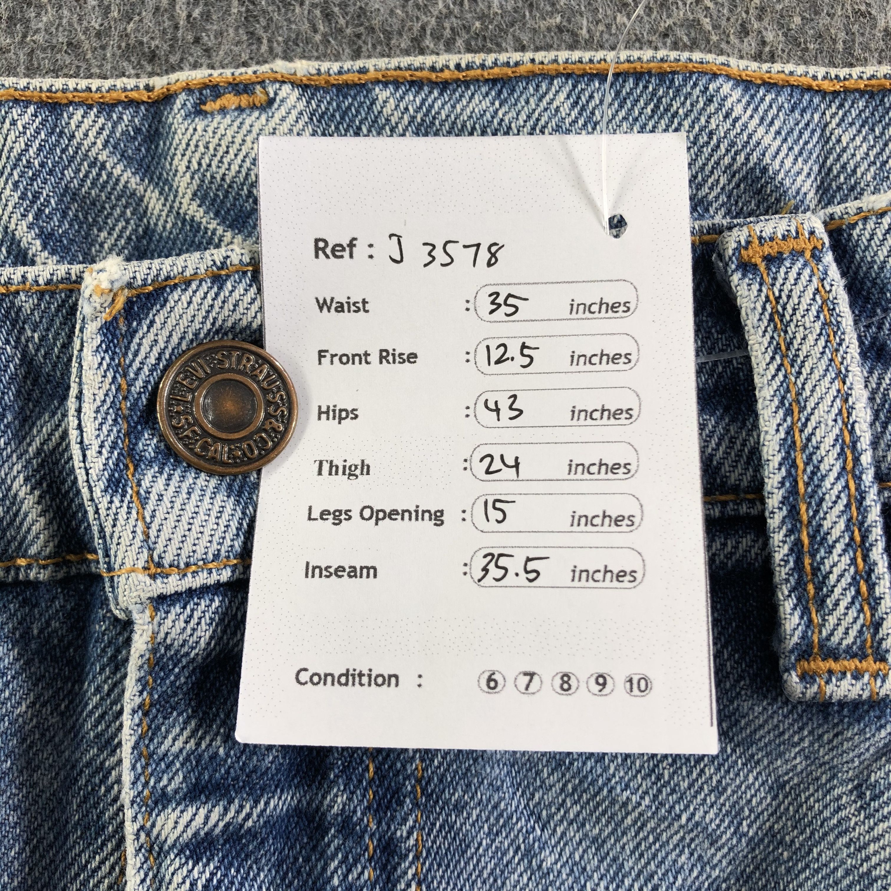 Levi's Vintage Blue Wash Levis 505 Jeans-J3578 Size US 35 - 12 Thumbnail