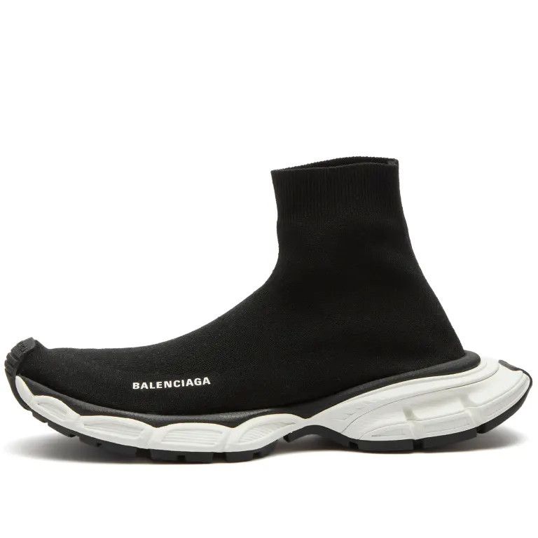 Balenciaga o1mt1gz1024 3XL Sock Recycled Knit Sneakers in Black/White Size US 9 / EU 42 - 1 Thumbnail