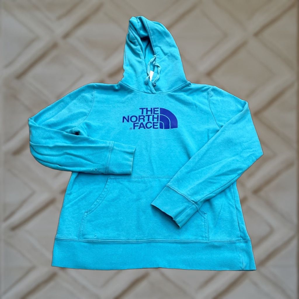 The North Face The North Face Hoodie Sweatshirt Womens Large Blue Graphic Fleece Pullover Size L / US 10 / IT 46 - 1 Thumbnail