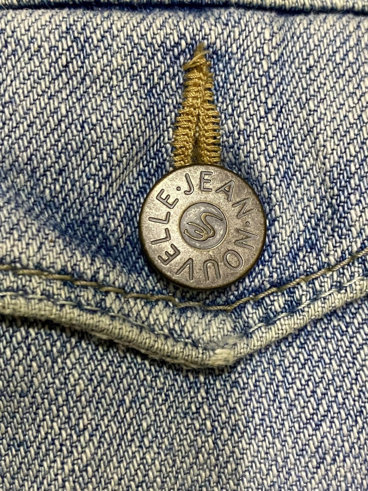 Japanese Brand Vintage Nouvelle Aggressive Woman Faded Flare Jeans Size 28" / US 6 / IT 42 - 14 Thumbnail