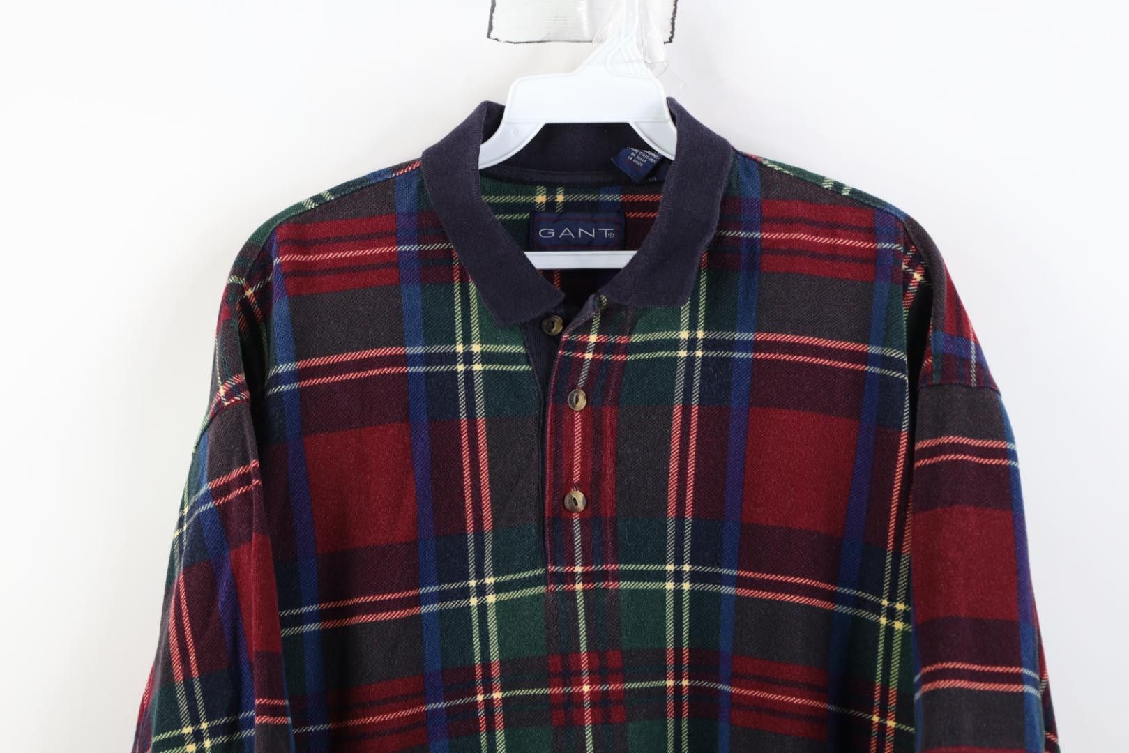 Vintage Vintage 90s Streetwear Plaid Collared Golf Polo Shirt Cotton Size US L / EU 52-54 / 3 - 2 Thumbnail