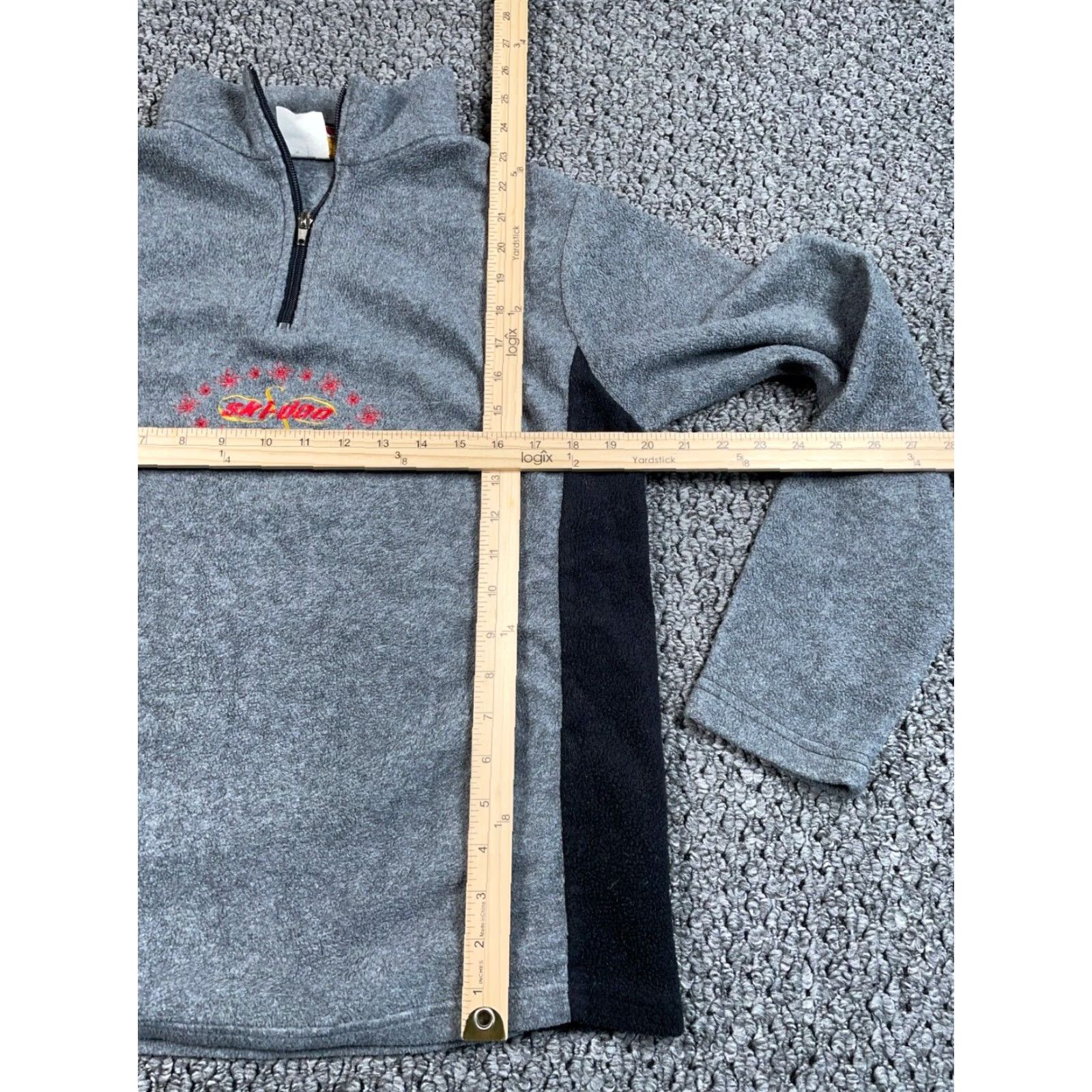 Vintage VTG Ski-Doo 1/4 Zip Fleece Pullover Women's Medium Gray Lightweight 90s Sno Gear Size M / US 6-8 / IT 42-44 - 7 Thumbnail