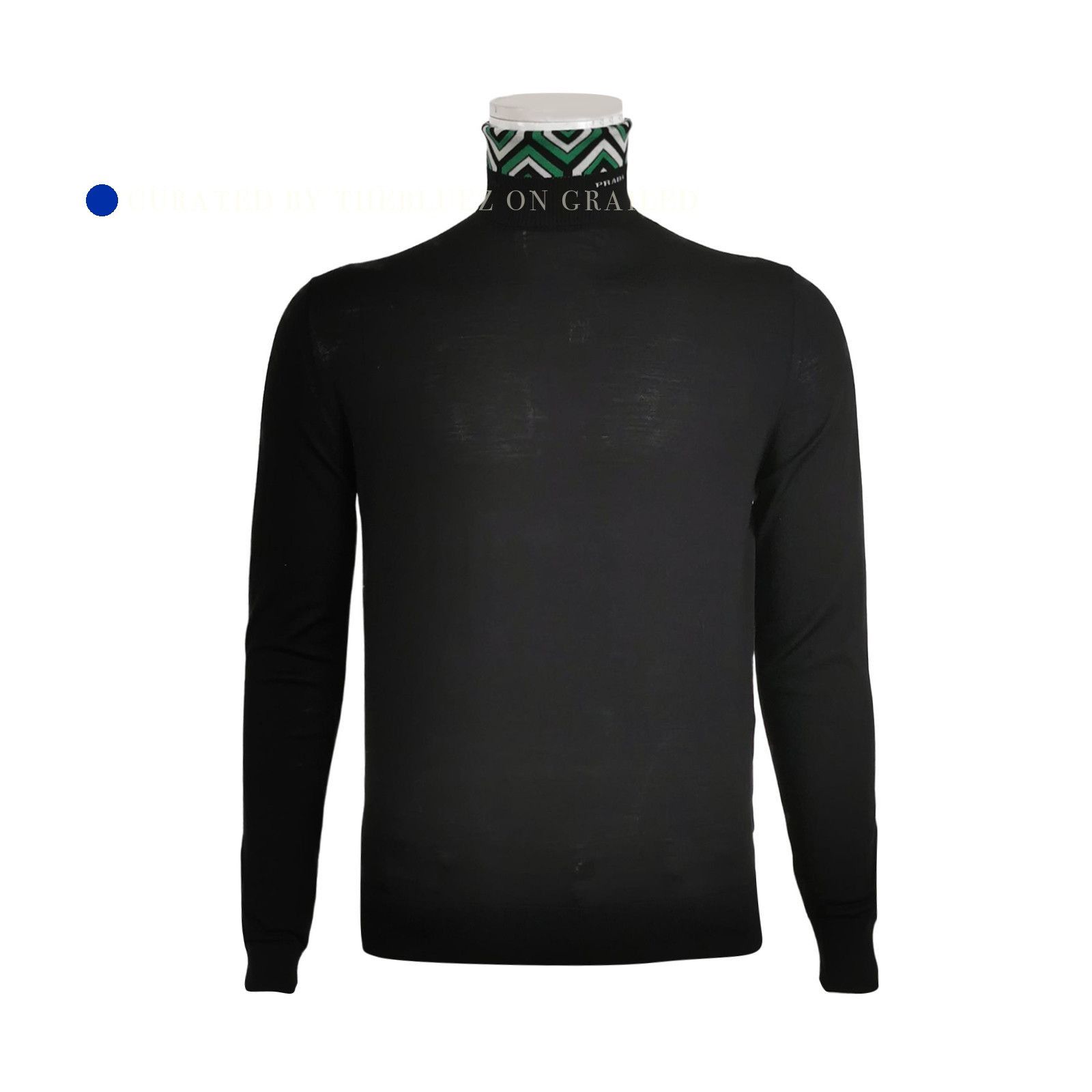Prada Geometric Collar Turtleneck Sweater in Black Size US S / EU 44-46 / 1 - 1 Thumbnail